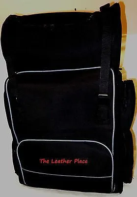 MOTORCYCLE LARGE TWO PIECE NYLON SISSY T BAR BAG TRAVEL PLAIN LUGGAGE NEW BLACK