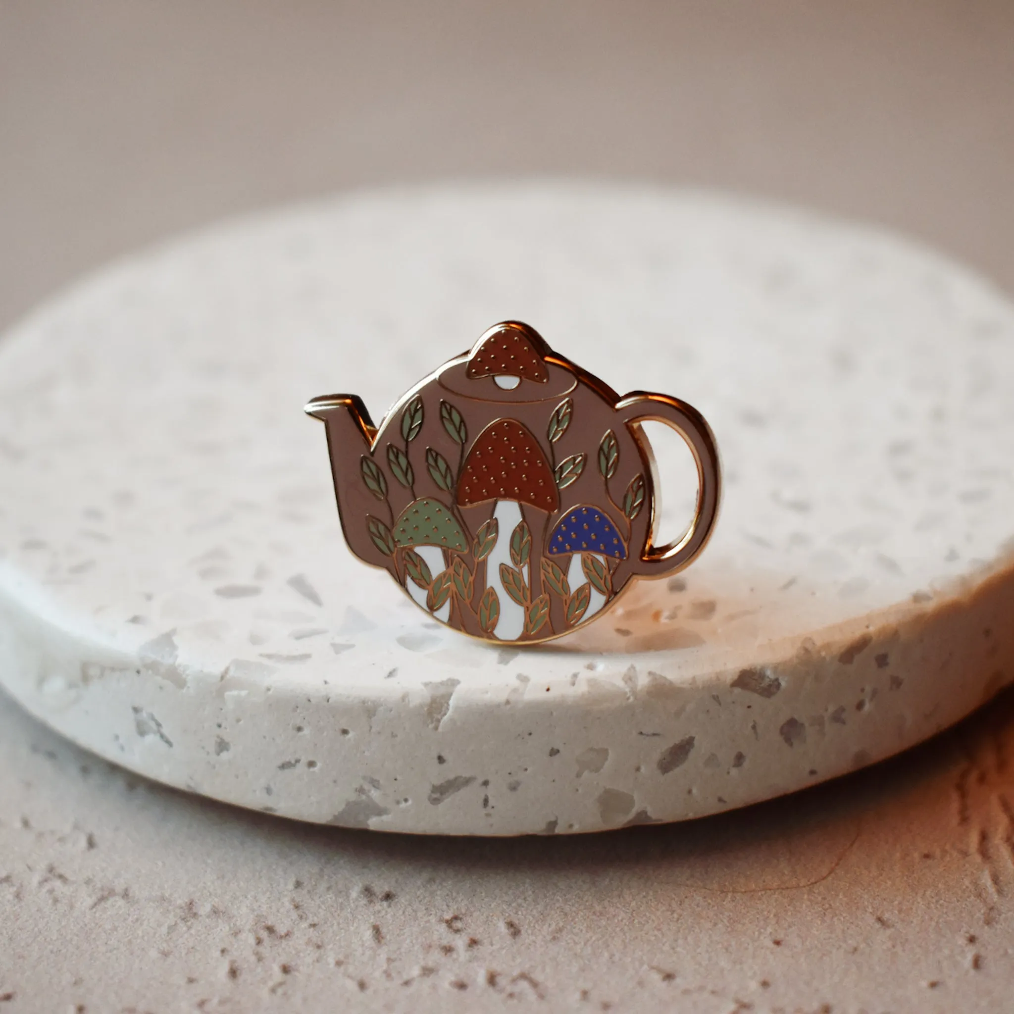 Mushroom Teapot Enamel Pin