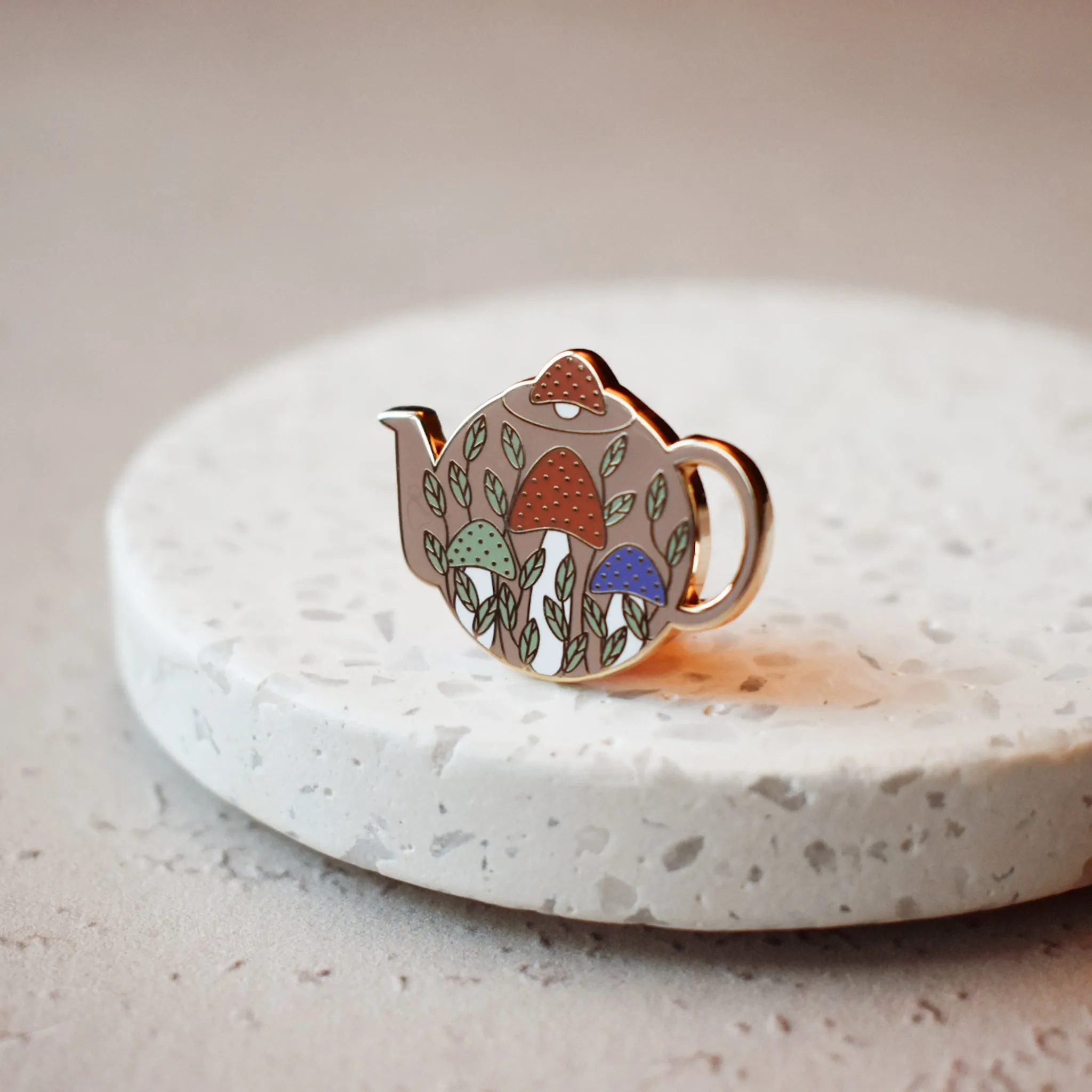 Mushroom Teapot Enamel Pin