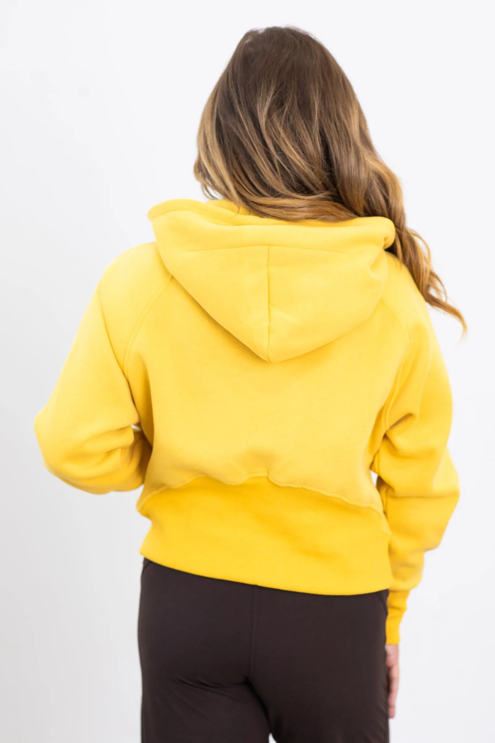 Mustard 1/2 Zip Fleece Hoodie