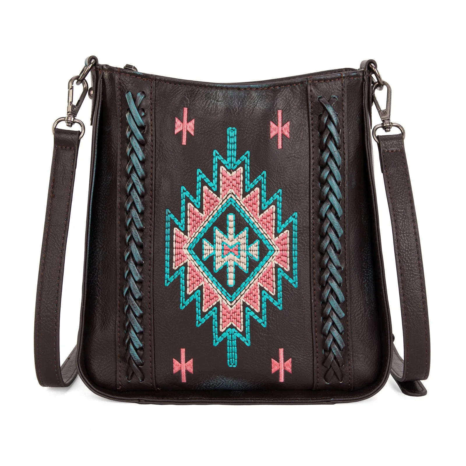 MW1317-8360  Montana West Embroidered Aztec Crossbody