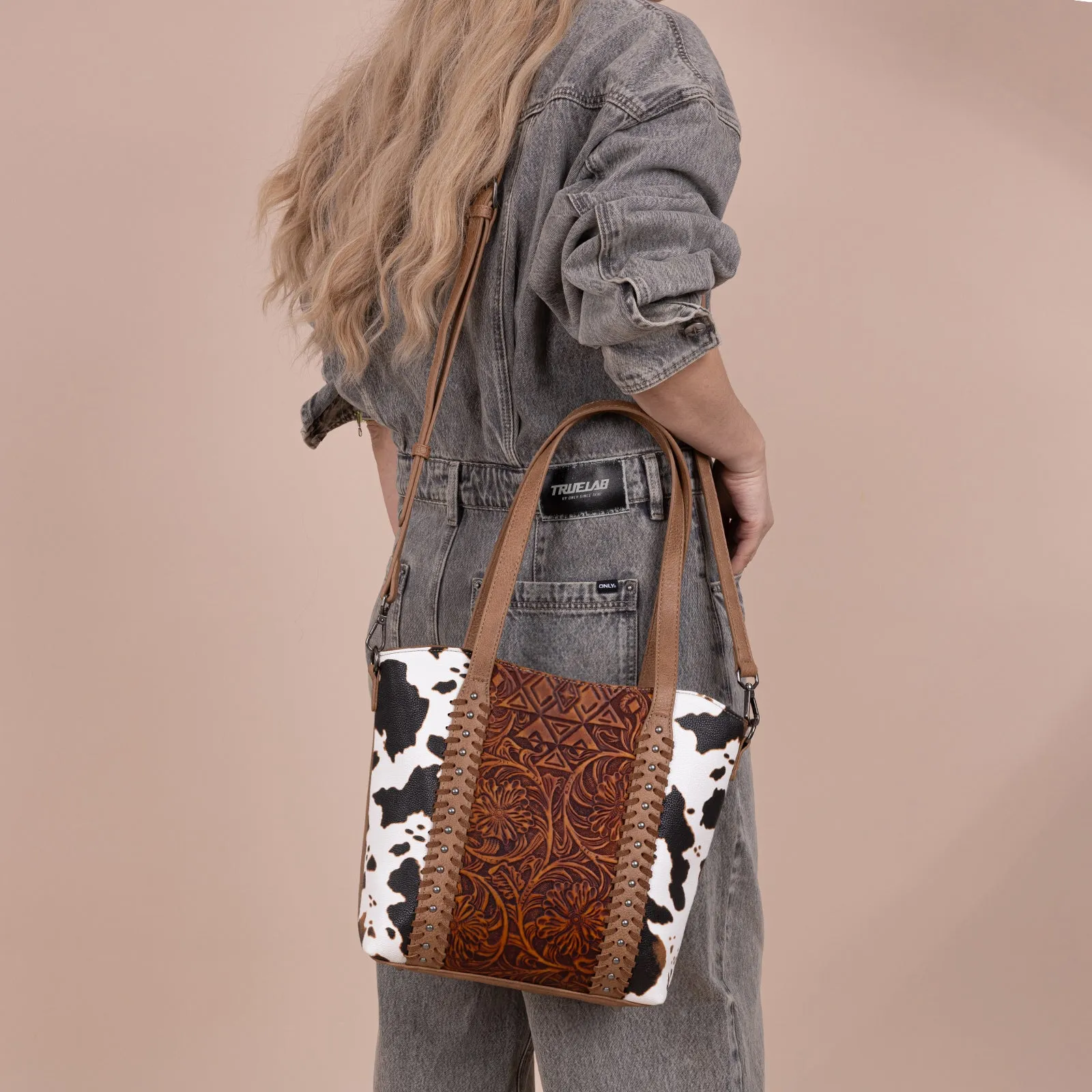 MW1318G-8318  Montana West Tooled Collection Concealed Carry Tote/Crossbody - Brown