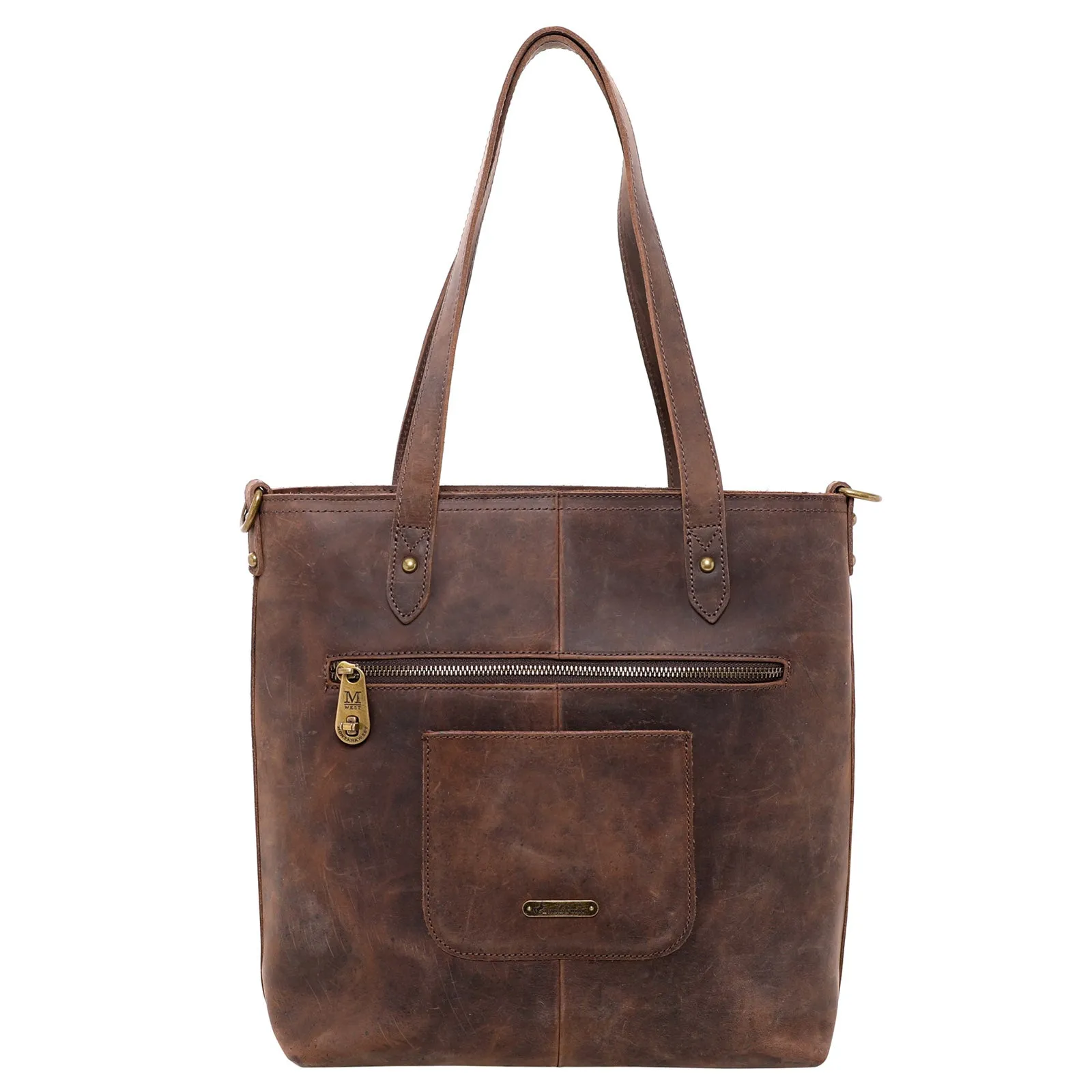 MWL-G015 Montana West Real Leather Safety Travel Tote/Crossbody