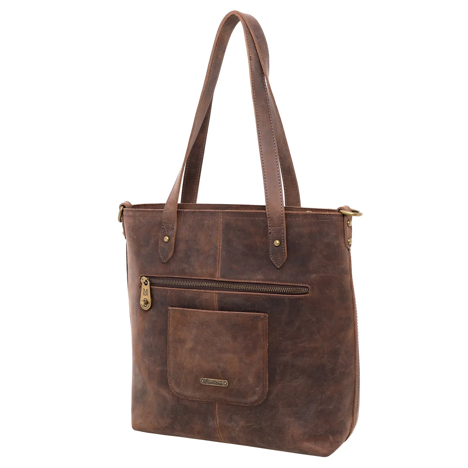 MWL-G015 Montana West Real Leather Safety Travel Tote/Crossbody