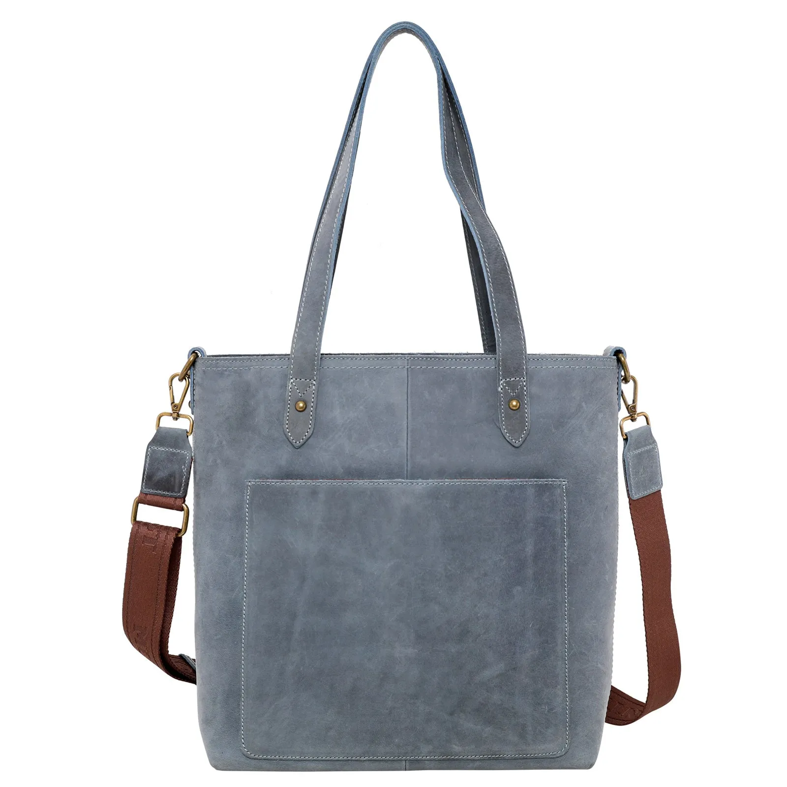 MWL-G015 Montana West Real Leather Safety Travel Tote/Crossbody