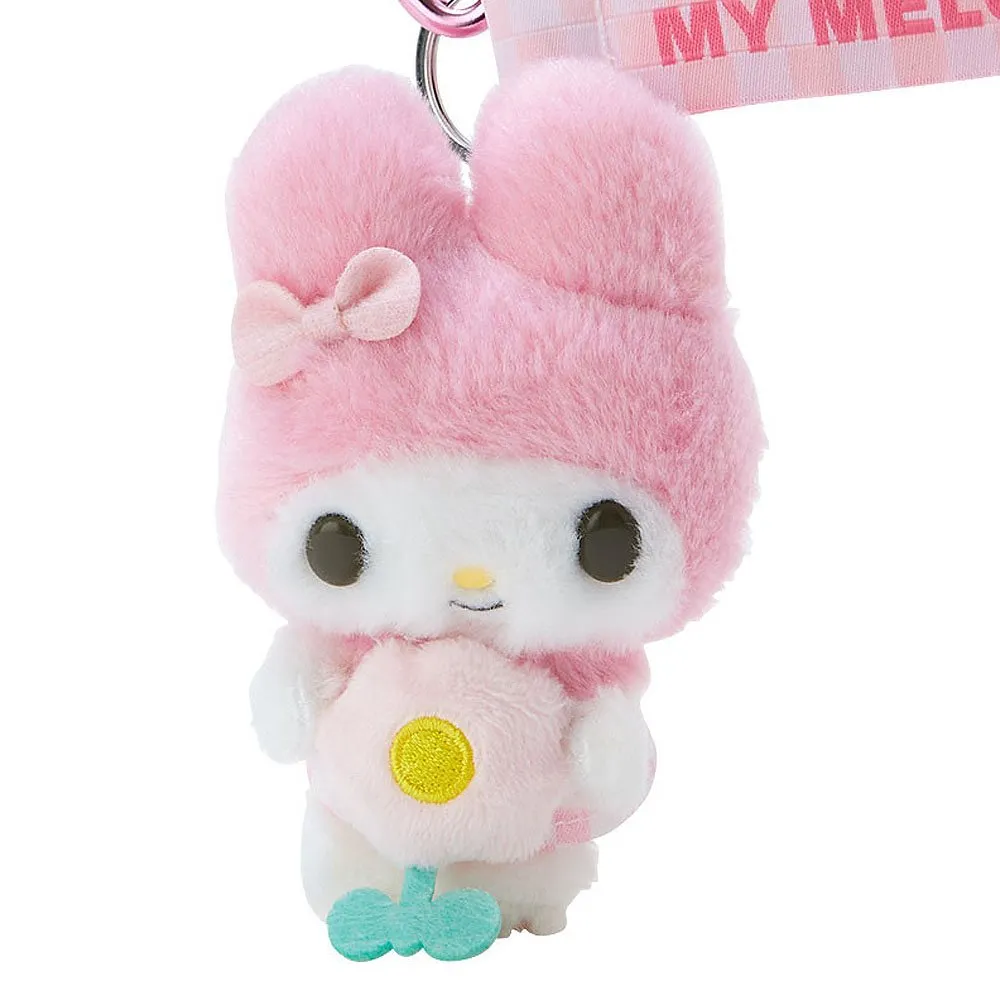 My Melody Plush Mascot Keychain :Pastel Check