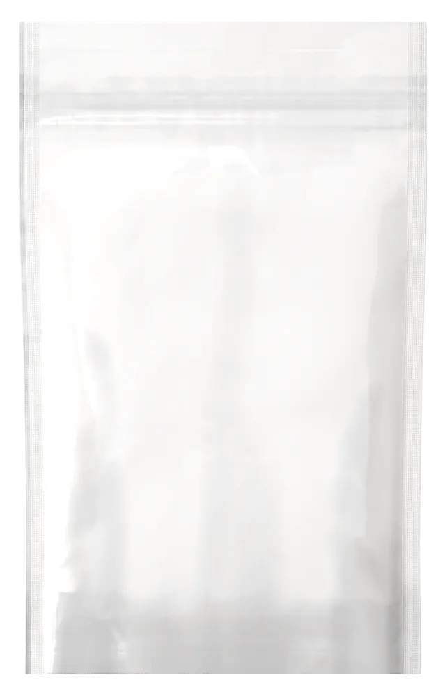 Mylar Bag White/Clear 1/2 Oz - 14 Grams - 5 x 8.14" - (100 to 50,000 Counts)