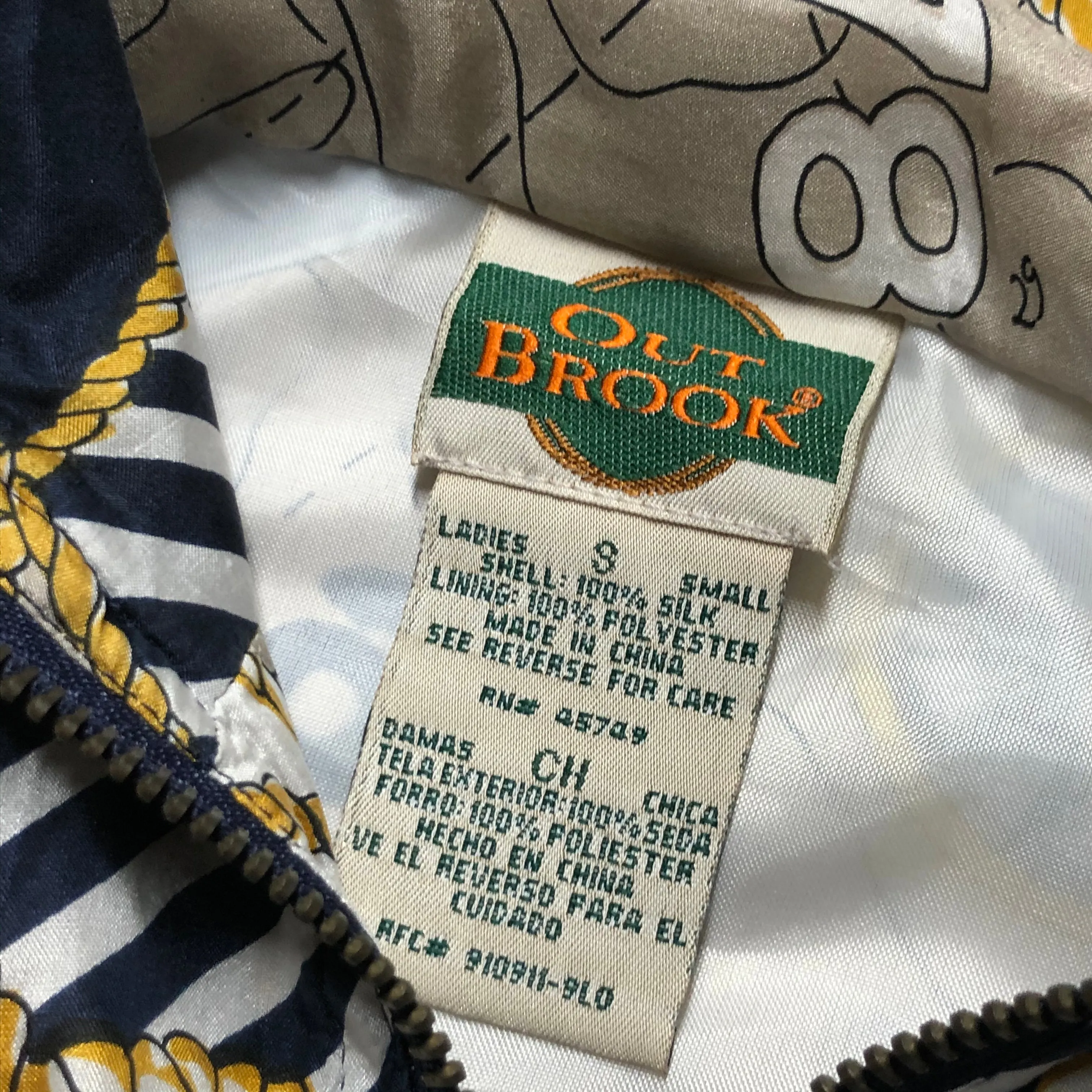 Nautical Map Silky Windbreaker (S)