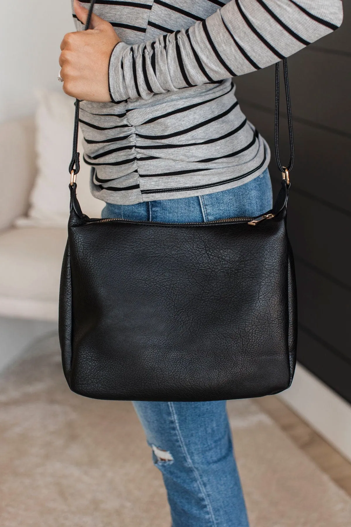 Never Doubted Us Crossbody Purse- Black