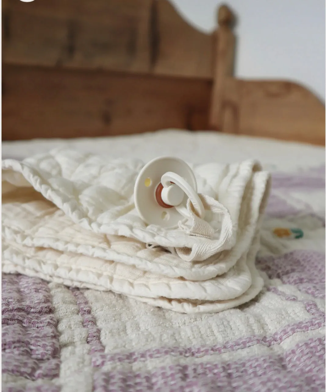 NEW GRAIN QUILTED MINI LOVIE || NATURAL