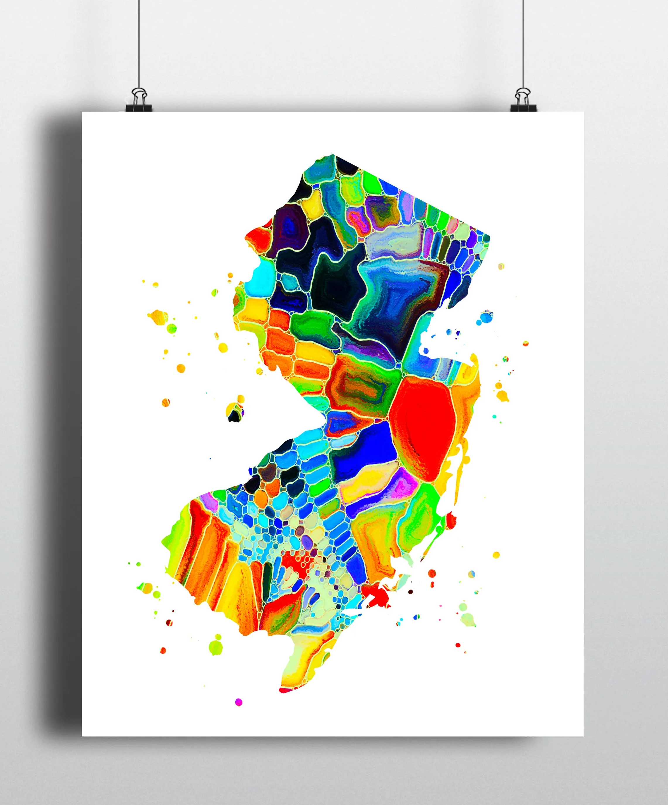 New Jersey Map Art Print - Unframed