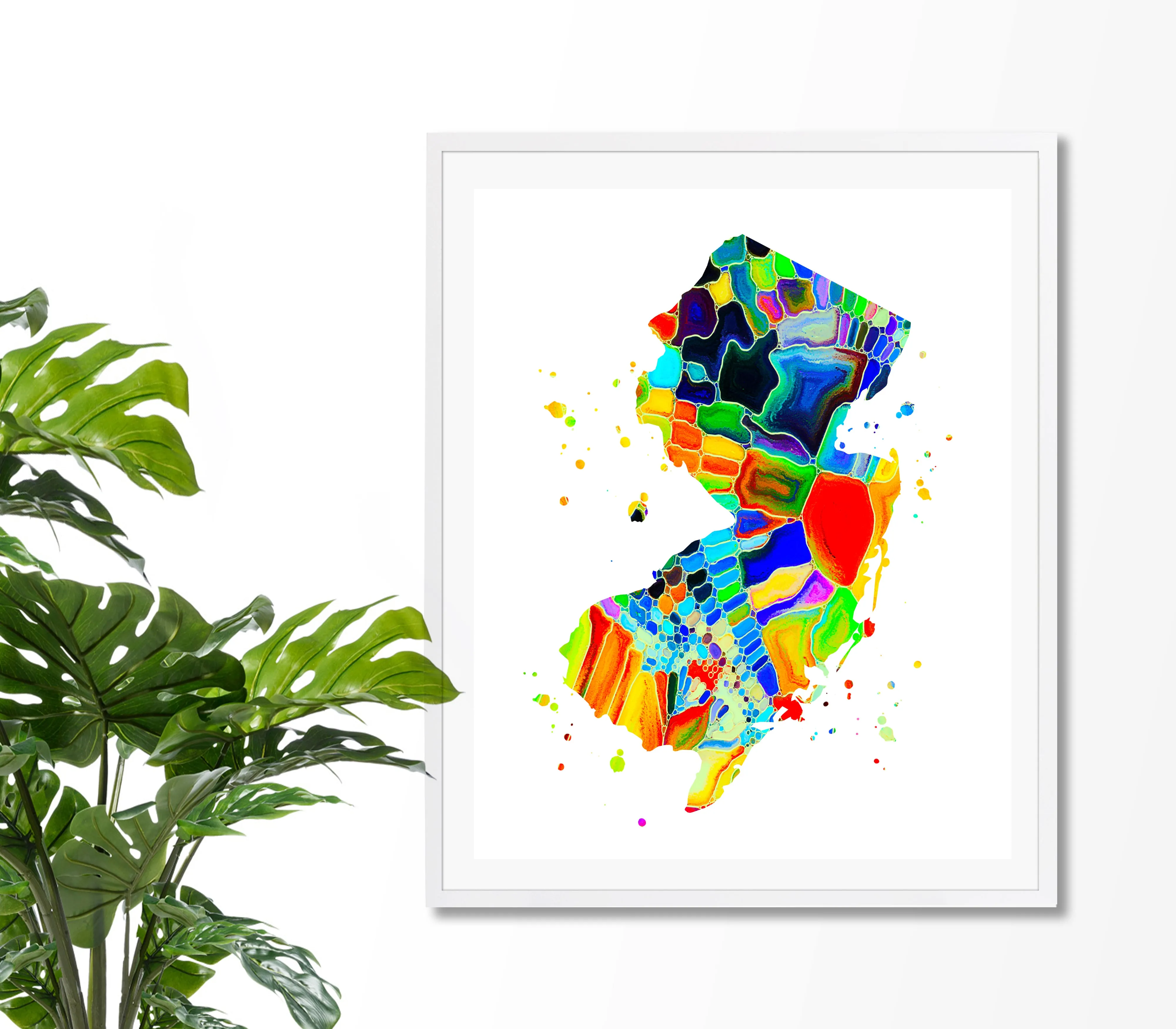 New Jersey Map Art Print - Unframed