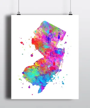 New Jersey Map Art Print - Unframed