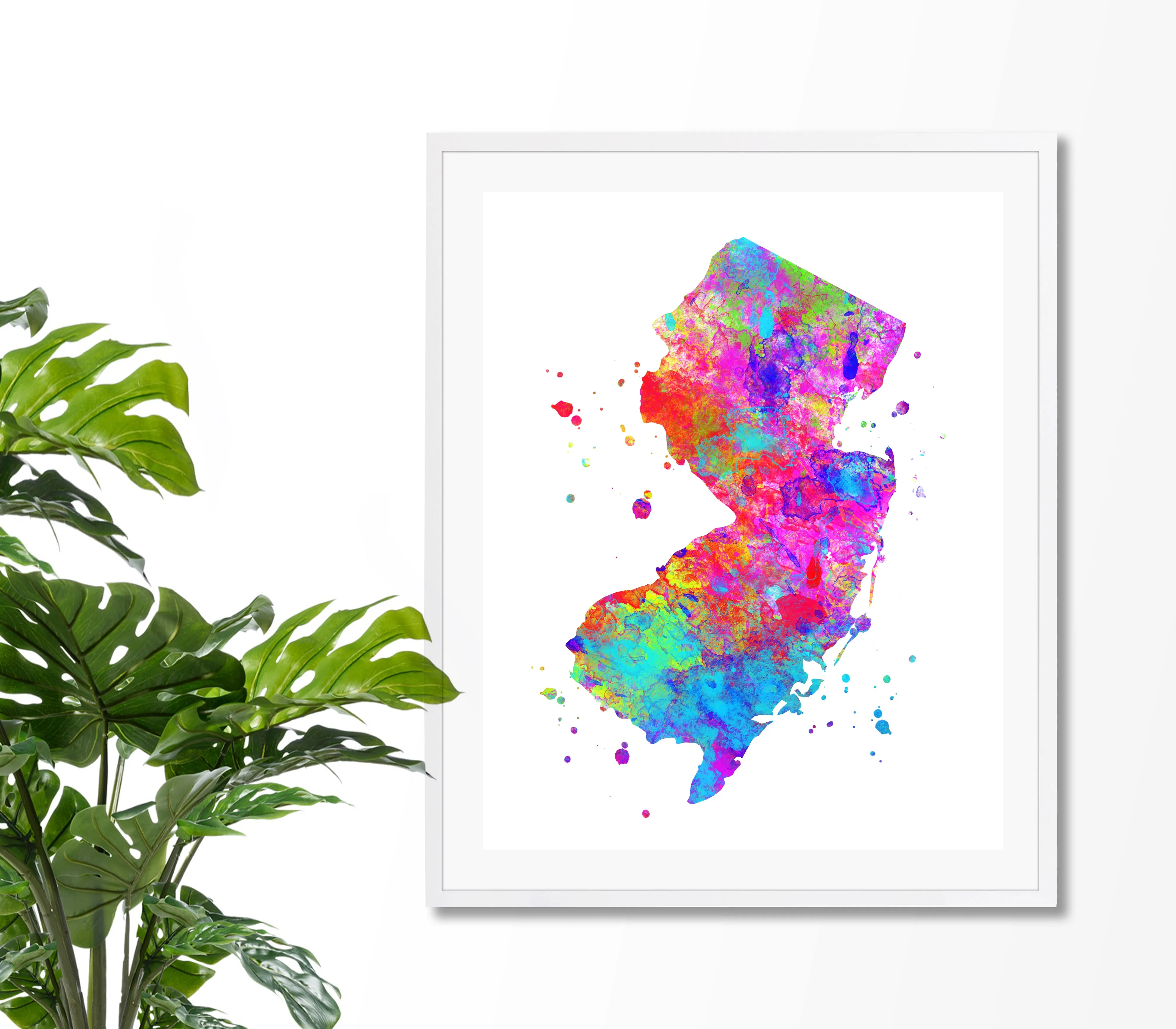 New Jersey Map Art Print - Unframed