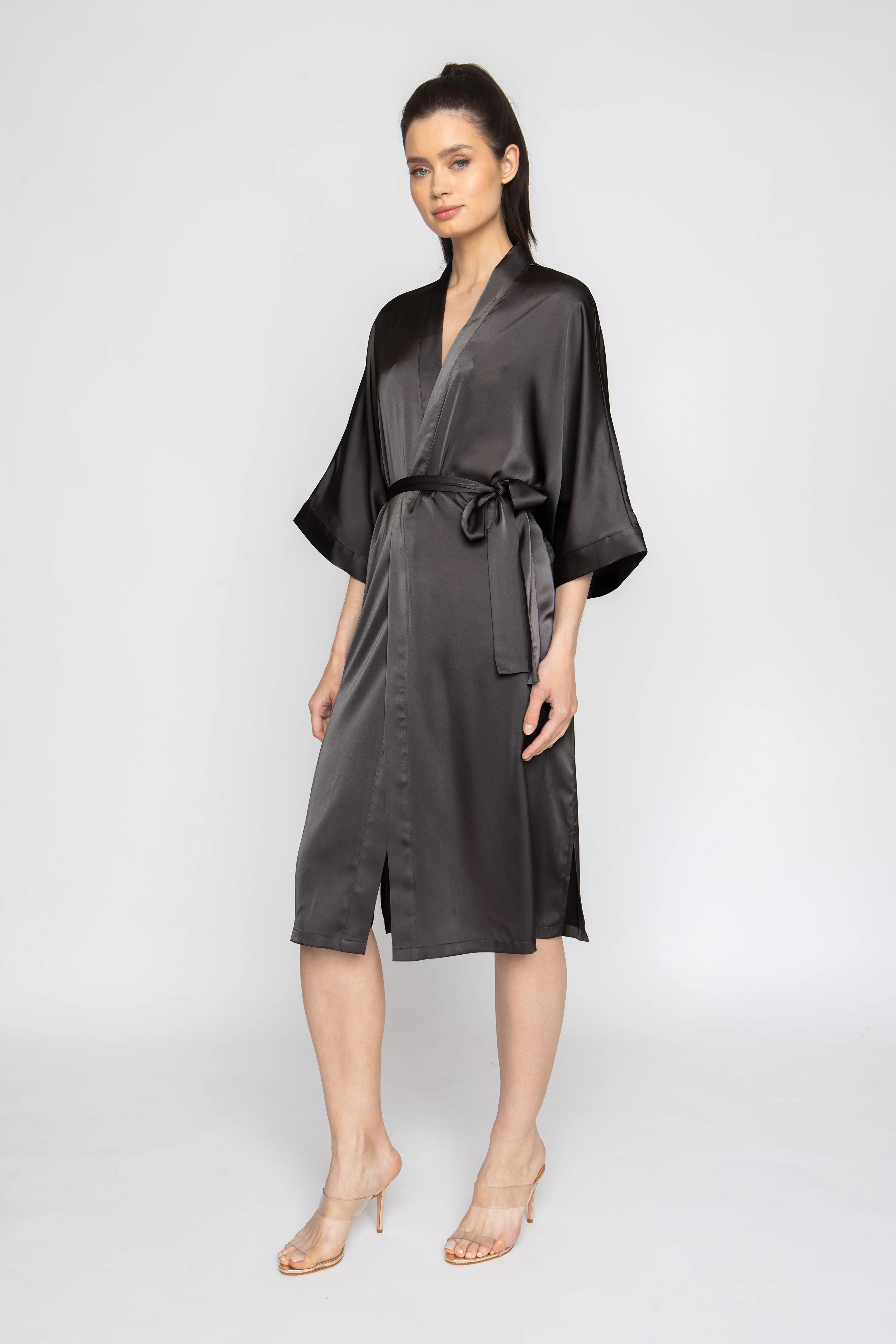 Noir Silky Kimono