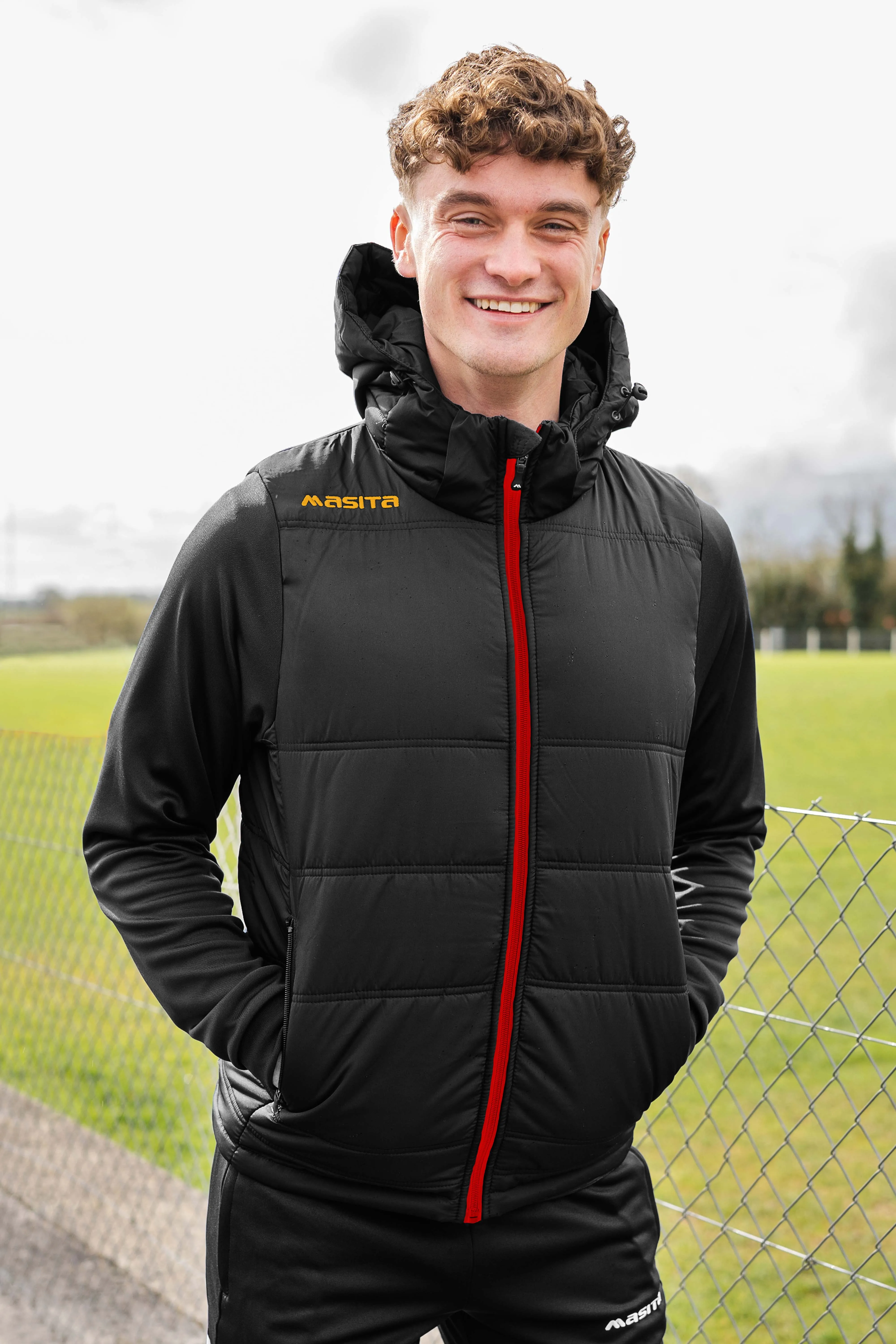 Nova Padded Jacket Black/Red/Amber
