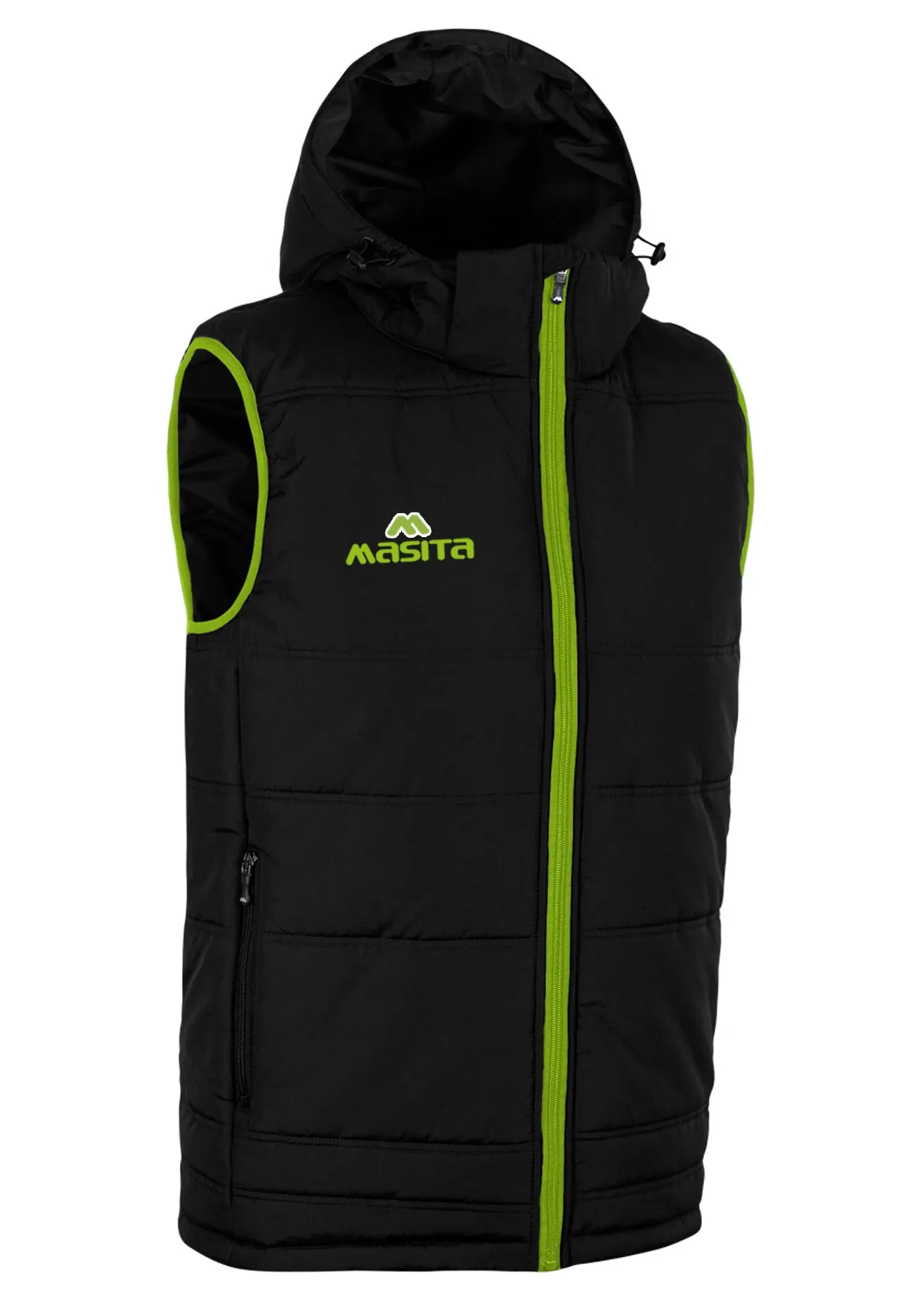 Nova Sleeveless Gilet Black/Green Neon Kids