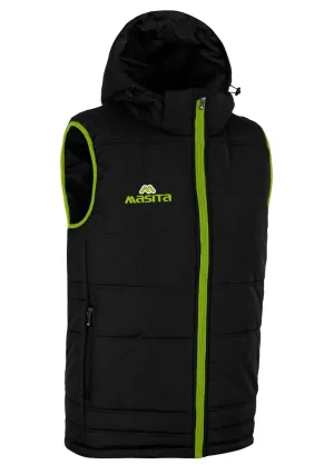 Nova Sleeveless Gilet Black/Green Neon Kids