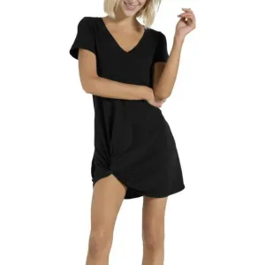 n:PHILANTHROPY Black Leonardo Knot Front Short Casual Shirtdress Black Small New