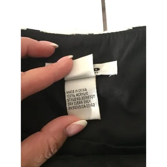 NYGARD COLLECTION- WOMEN WHITE/BLACK ZIP-UP CLOSURE KNEE LENGHT SKIRT SIZE 14