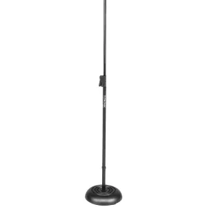 On Stage Straight Mic Stand with Quik-Release Trigger Clutch & Weighted Round Base