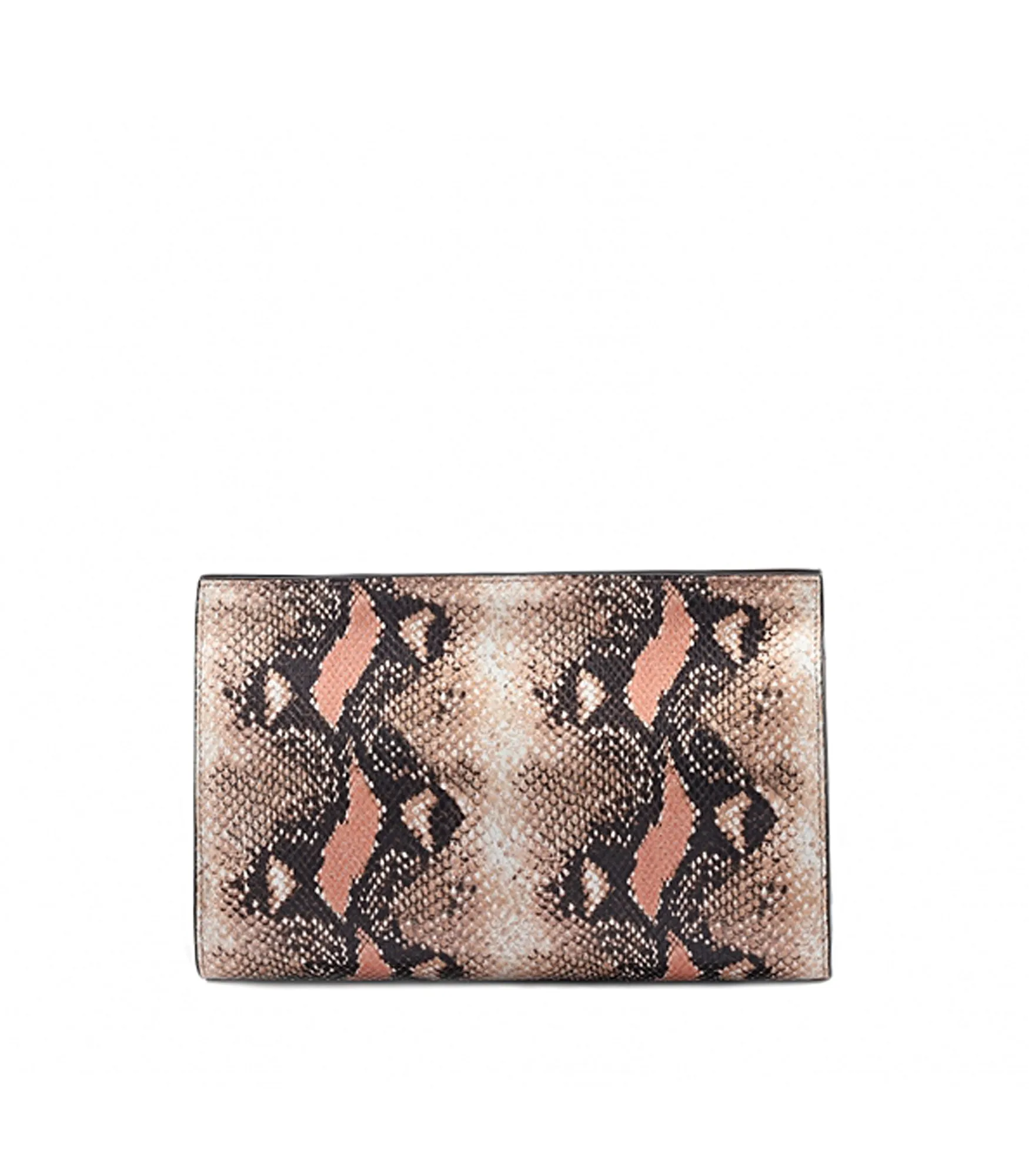 Ophelia Continental Clutch Leather Snake Printed - Pink Pink