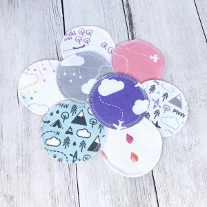 Organic Cotton Face Rounds - Set B - Happy Mix Purple / Mint / Pink (Large)
