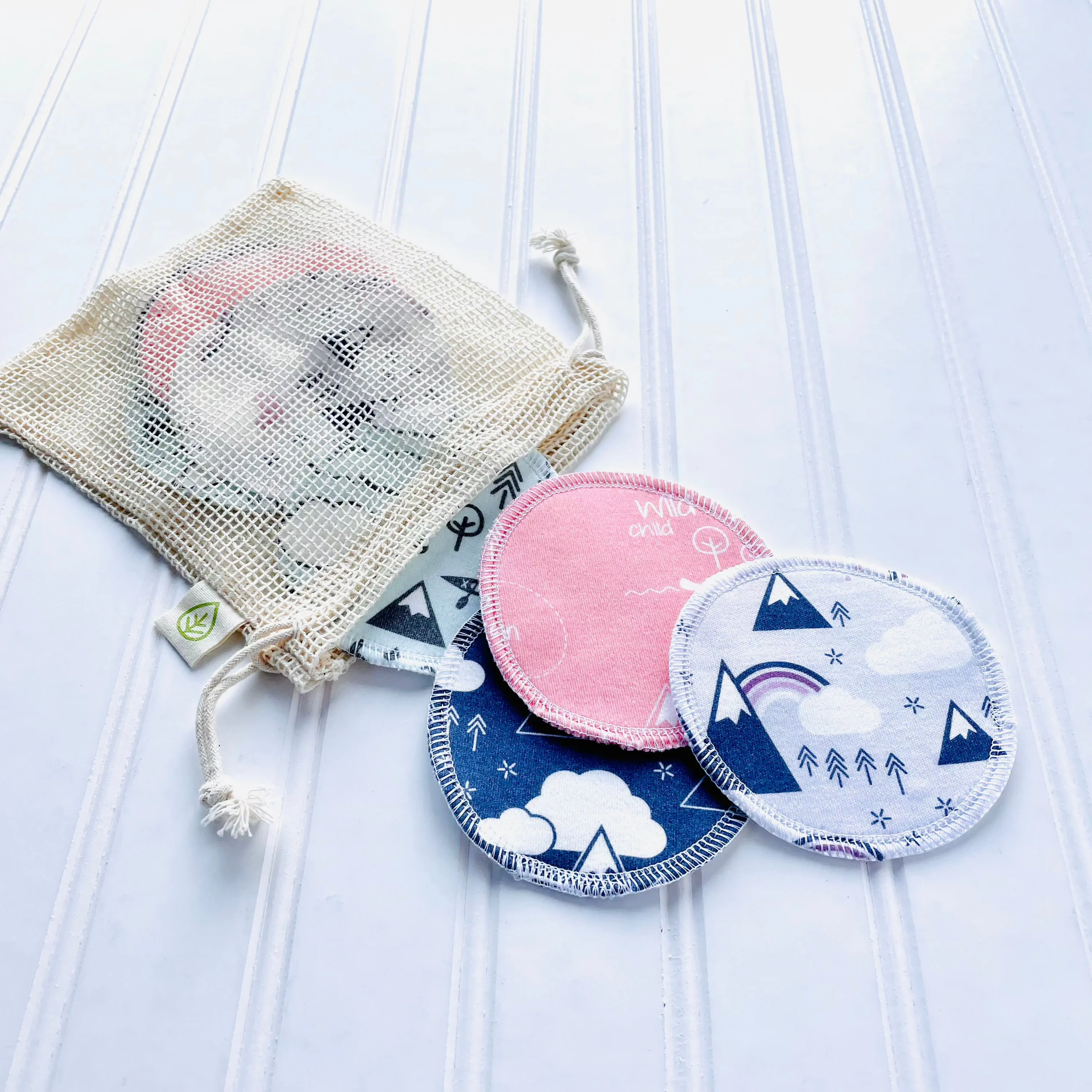 Organic Cotton Face Rounds - Set M - PNW Rainbow Mix (Large)