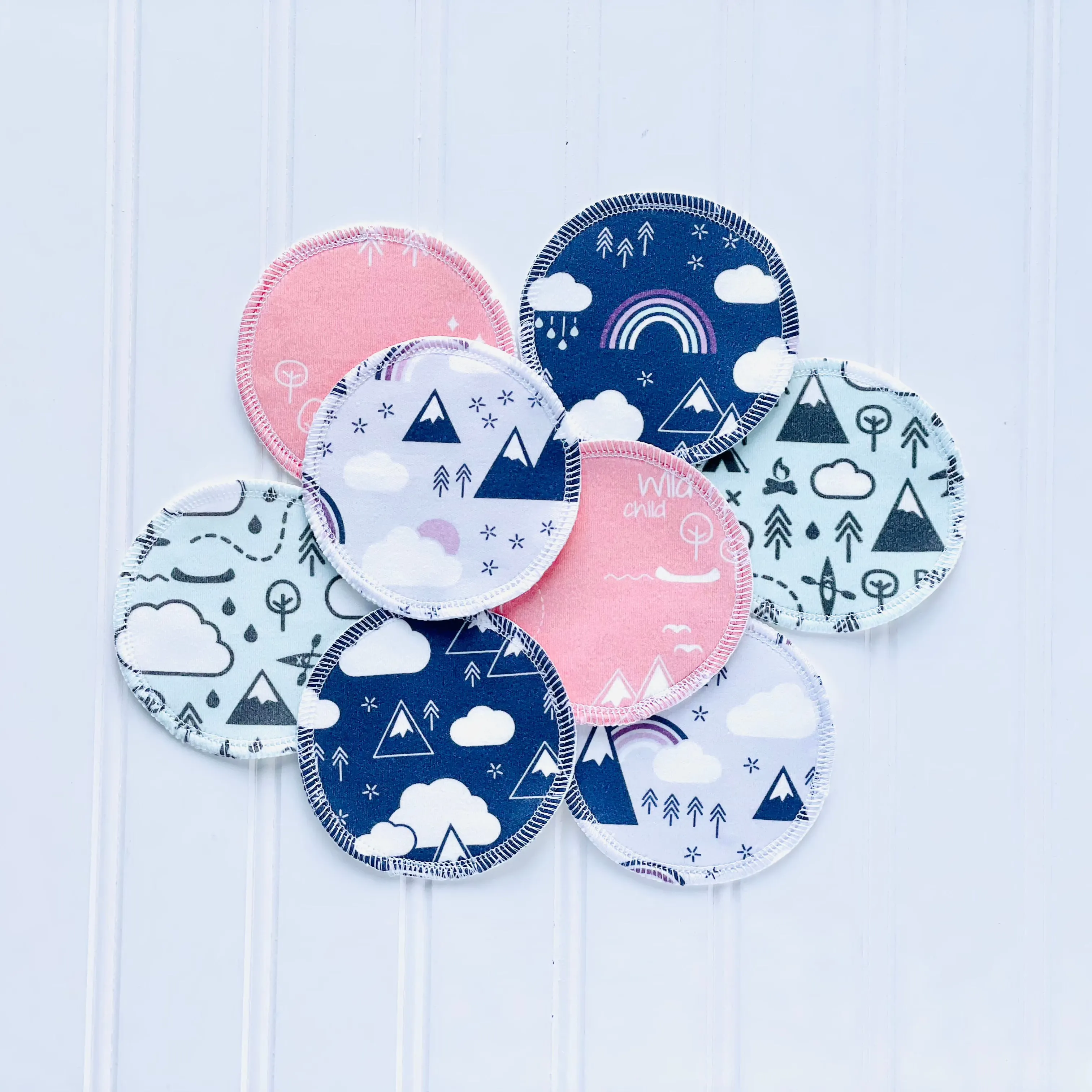 Organic Cotton Face Rounds - Set M - PNW Rainbow Mix (Large)
