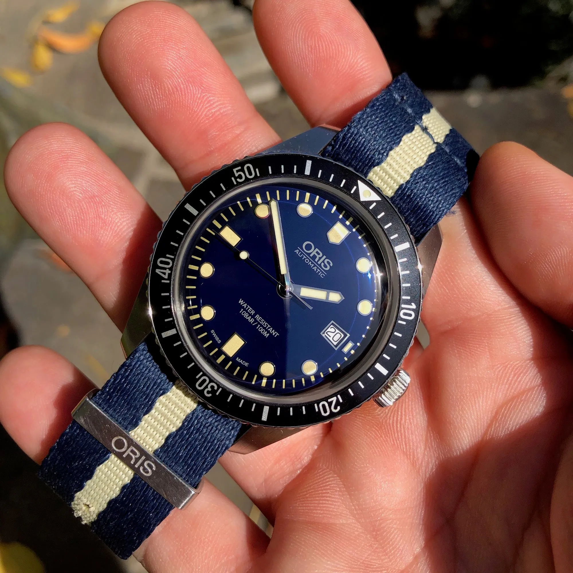 Oris Heritage Divers 65 73377204055 NATO Strap Automatic 42mm Wristwatch