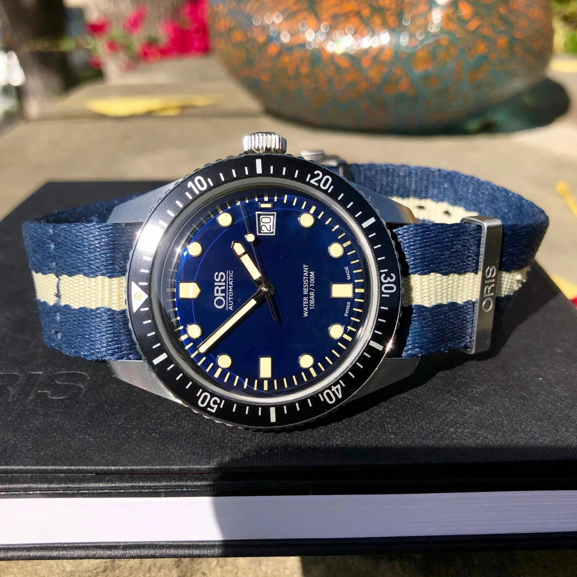 Oris Heritage Divers 65 73377204055 NATO Strap Automatic 42mm Wristwatch
