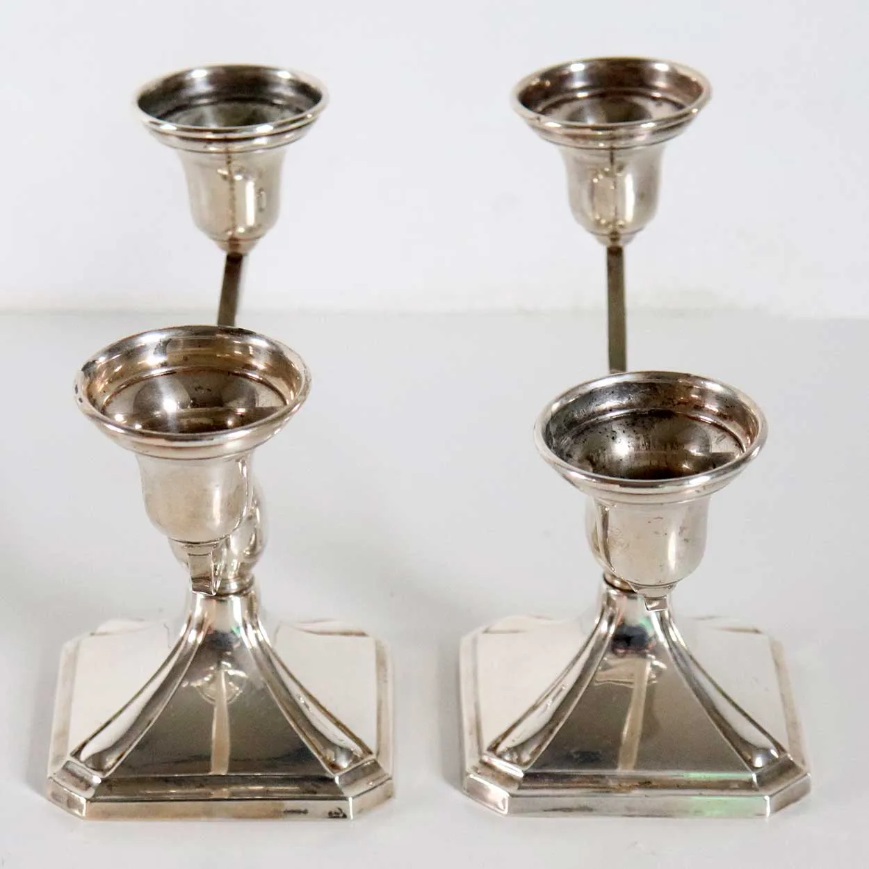Pair of Vintage American Elgin Silver Company Sterling Silver Two-Arm Candelabra