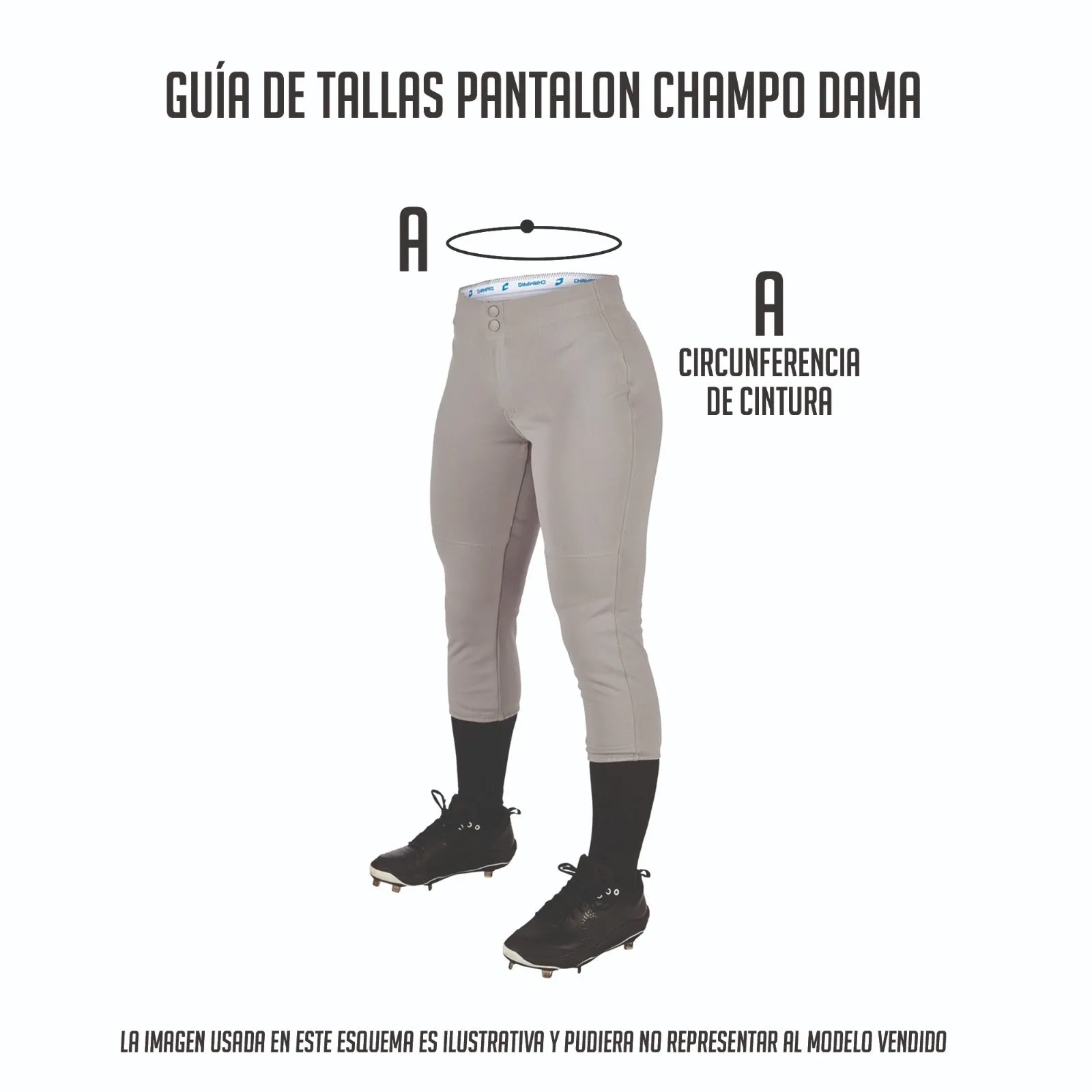Pantalon Softbol Champro Surge Traditional BP28 Gris Negro Dama