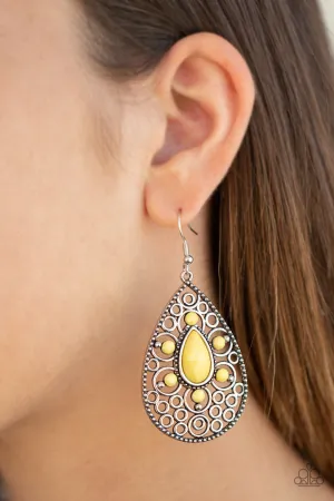 Paparazzi - Modern Garden - Yellow Earrings