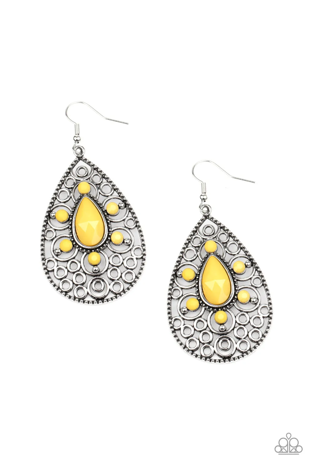 Paparazzi - Modern Garden - Yellow Earrings