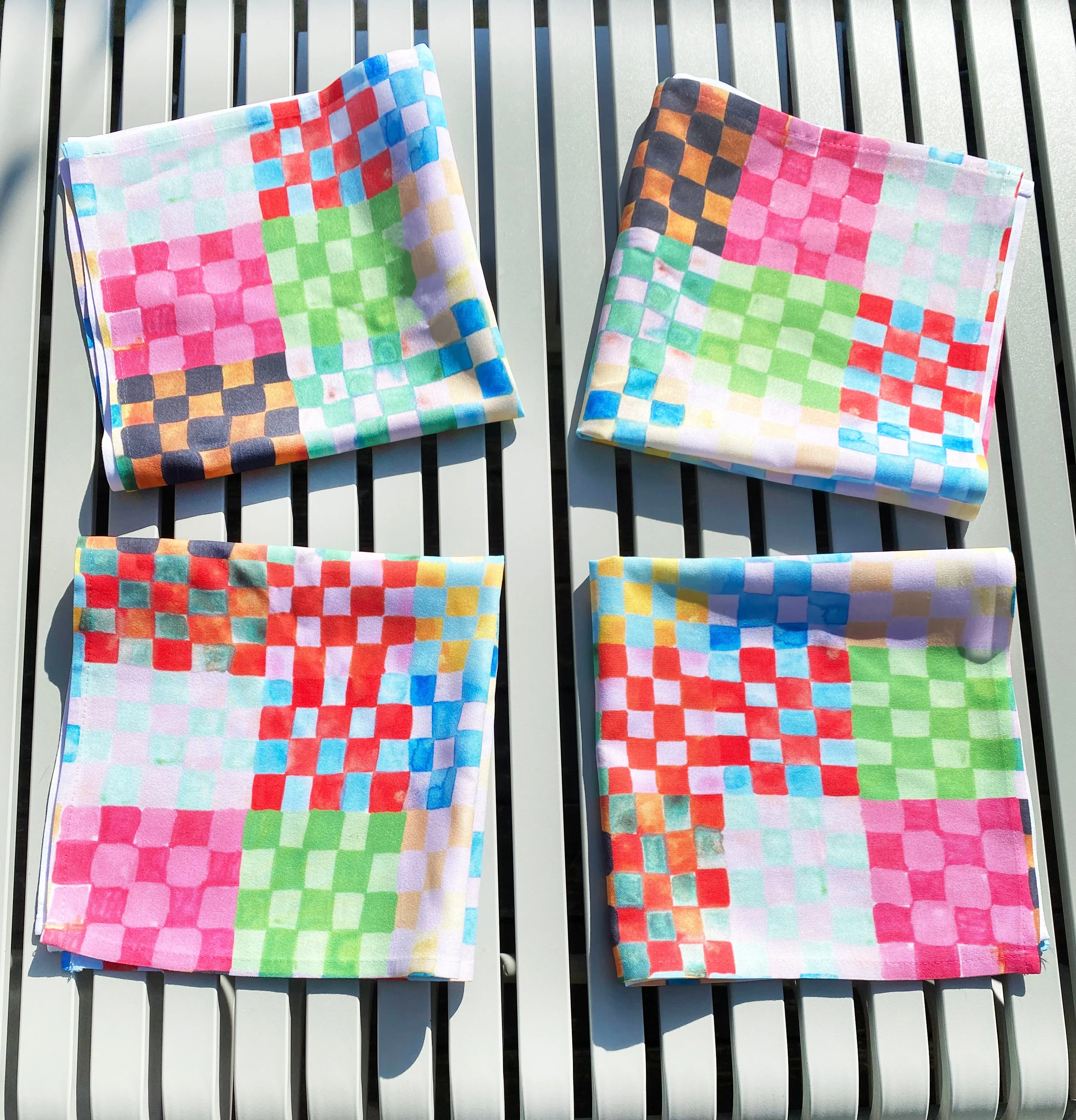 Pastel Checkerland Broadcloth Napkins