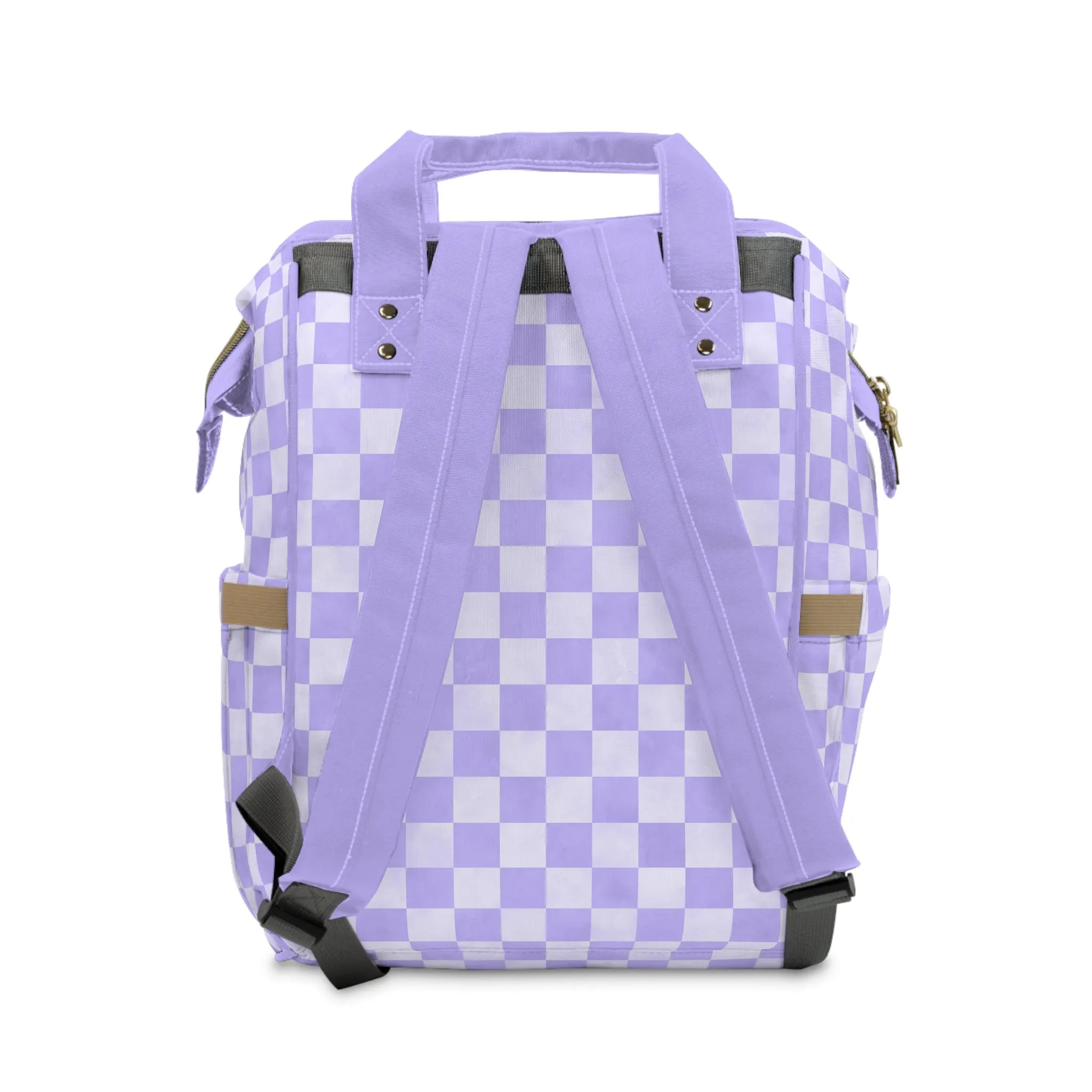 Pastel Checkers Diaper Backpack - Chic & Practical Baby Bag with Checkerboard Patterns, Perfect for Minimalist Parents