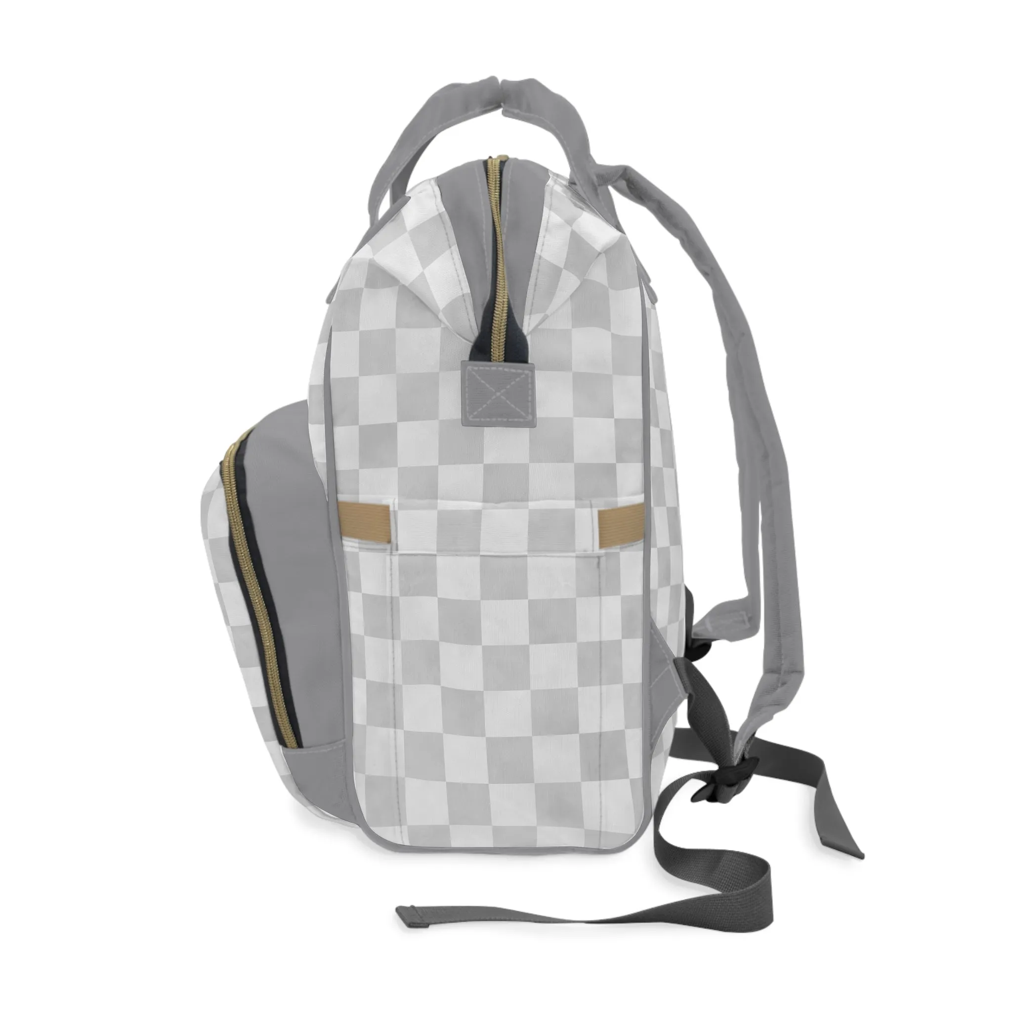 Pastel Checkers Diaper Backpack - Chic & Practical Baby Bag with Checkerboard Patterns, Perfect for Minimalist Parents