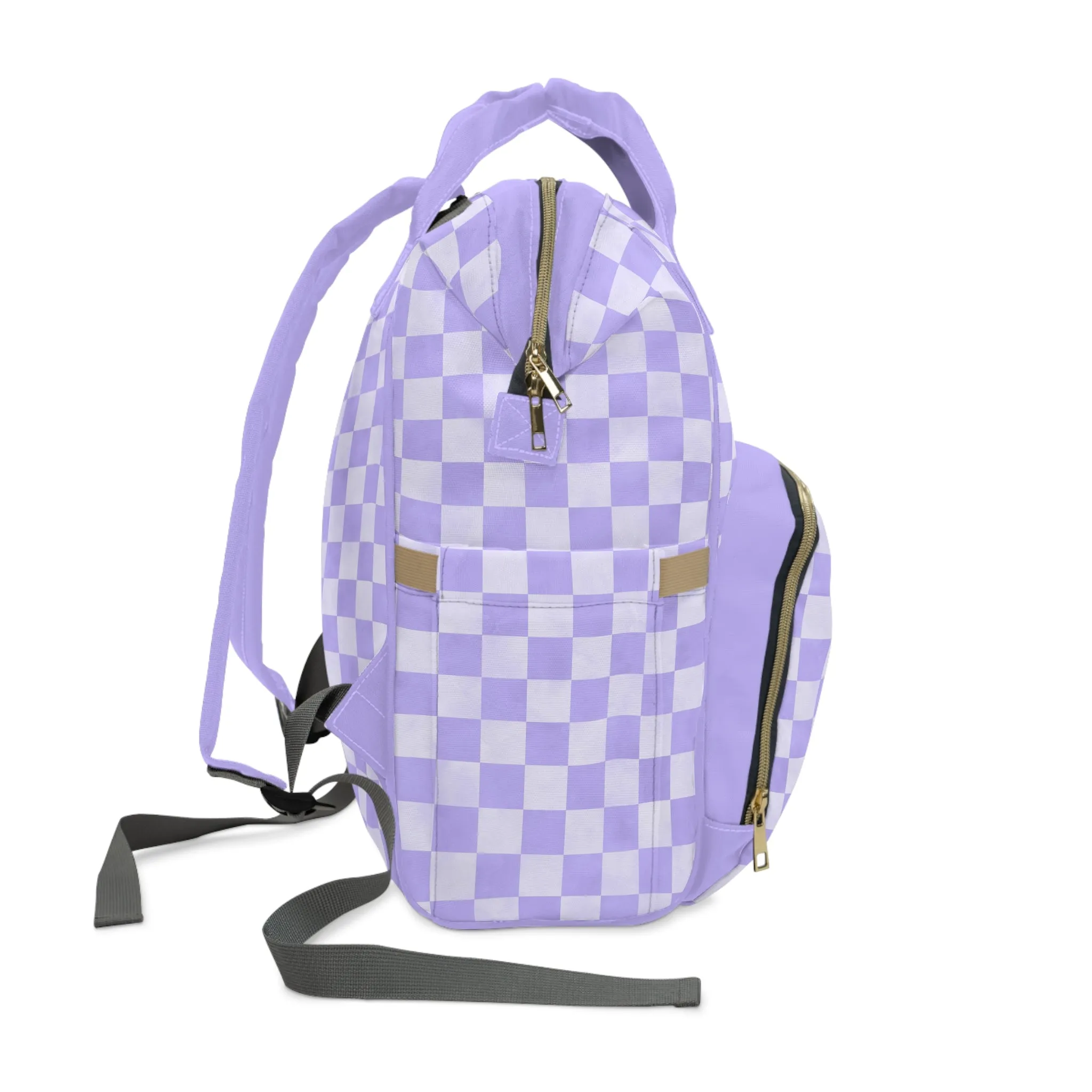 Pastel Checkers Diaper Backpack - Chic & Practical Baby Bag with Checkerboard Patterns, Perfect for Minimalist Parents