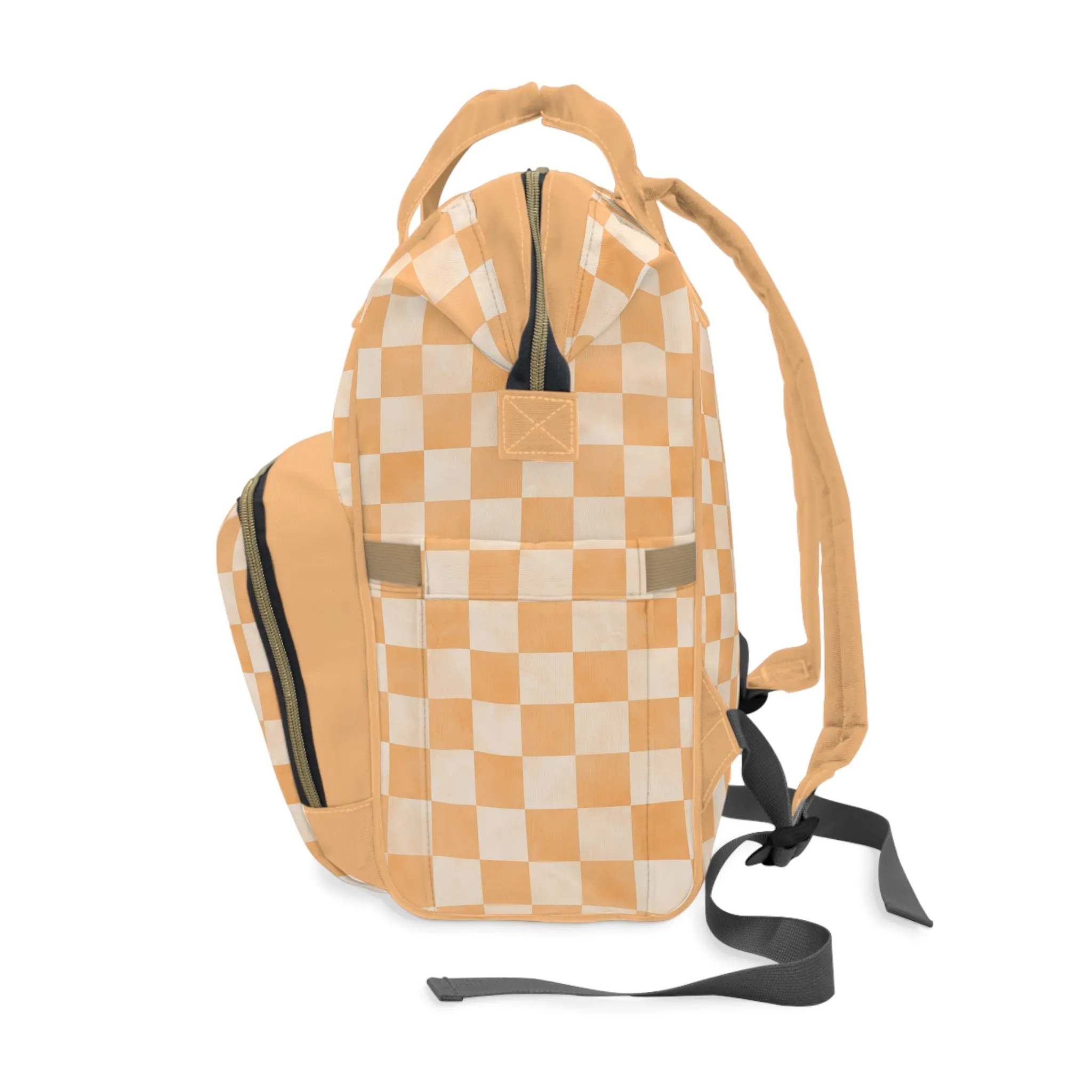 Pastel Checkers Diaper Backpack - Chic & Practical Baby Bag with Checkerboard Patterns, Perfect for Minimalist Parents