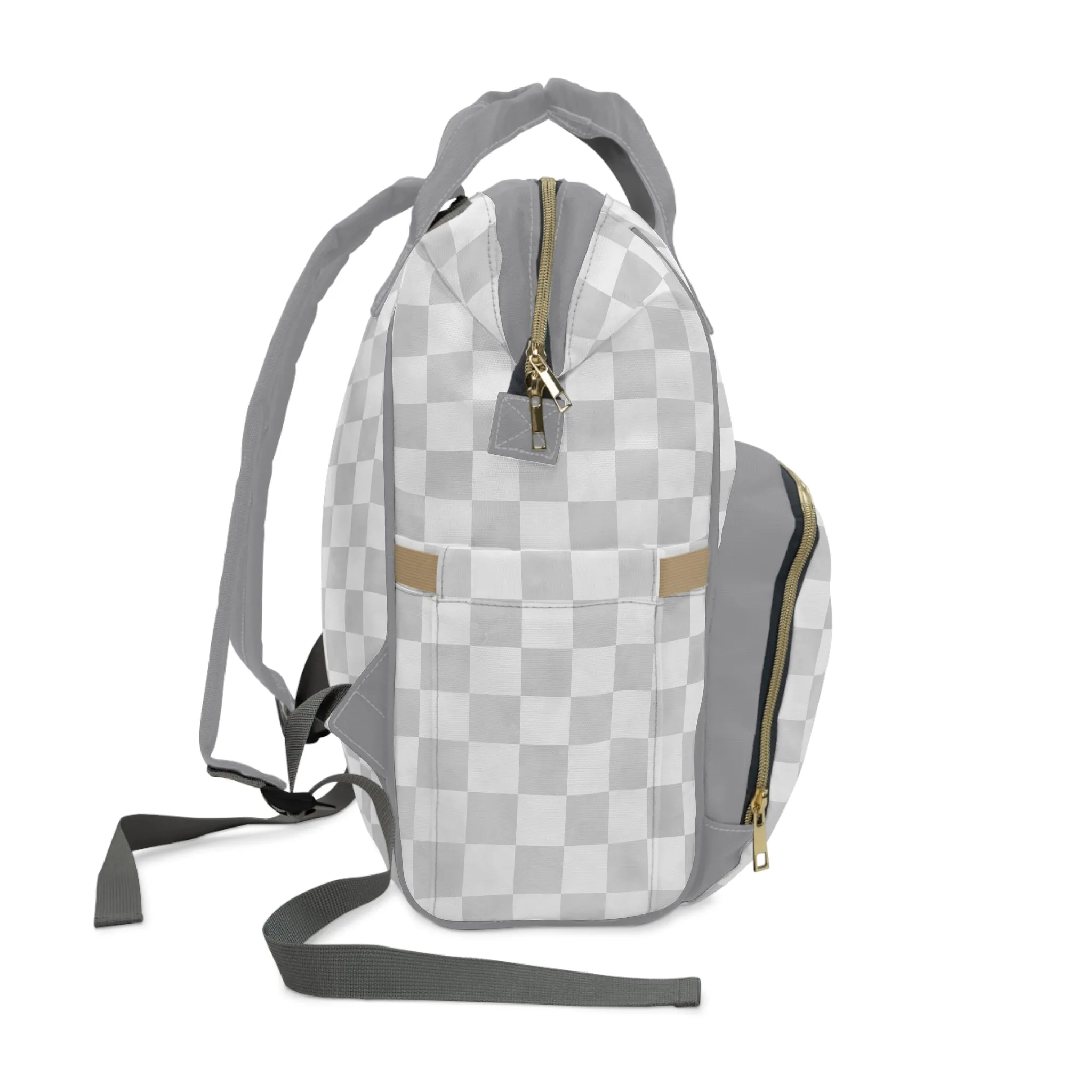 Pastel Checkers Diaper Backpack - Chic & Practical Baby Bag with Checkerboard Patterns, Perfect for Minimalist Parents