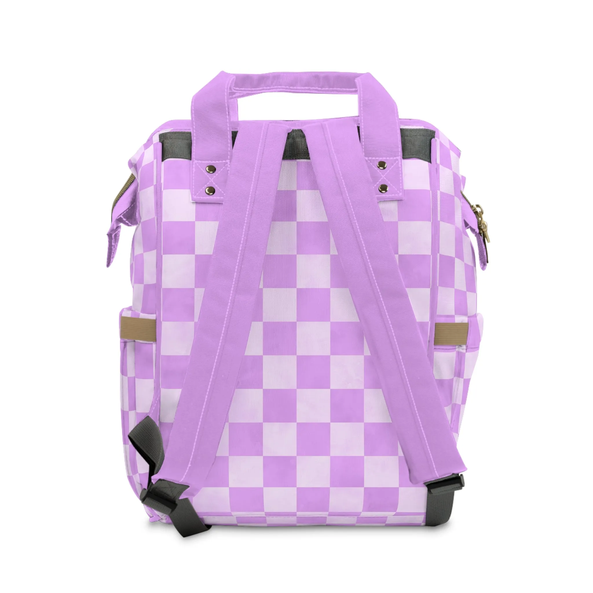 Pastel Checkers Diaper Backpack - Chic & Practical Baby Bag with Checkerboard Patterns, Perfect for Minimalist Parents