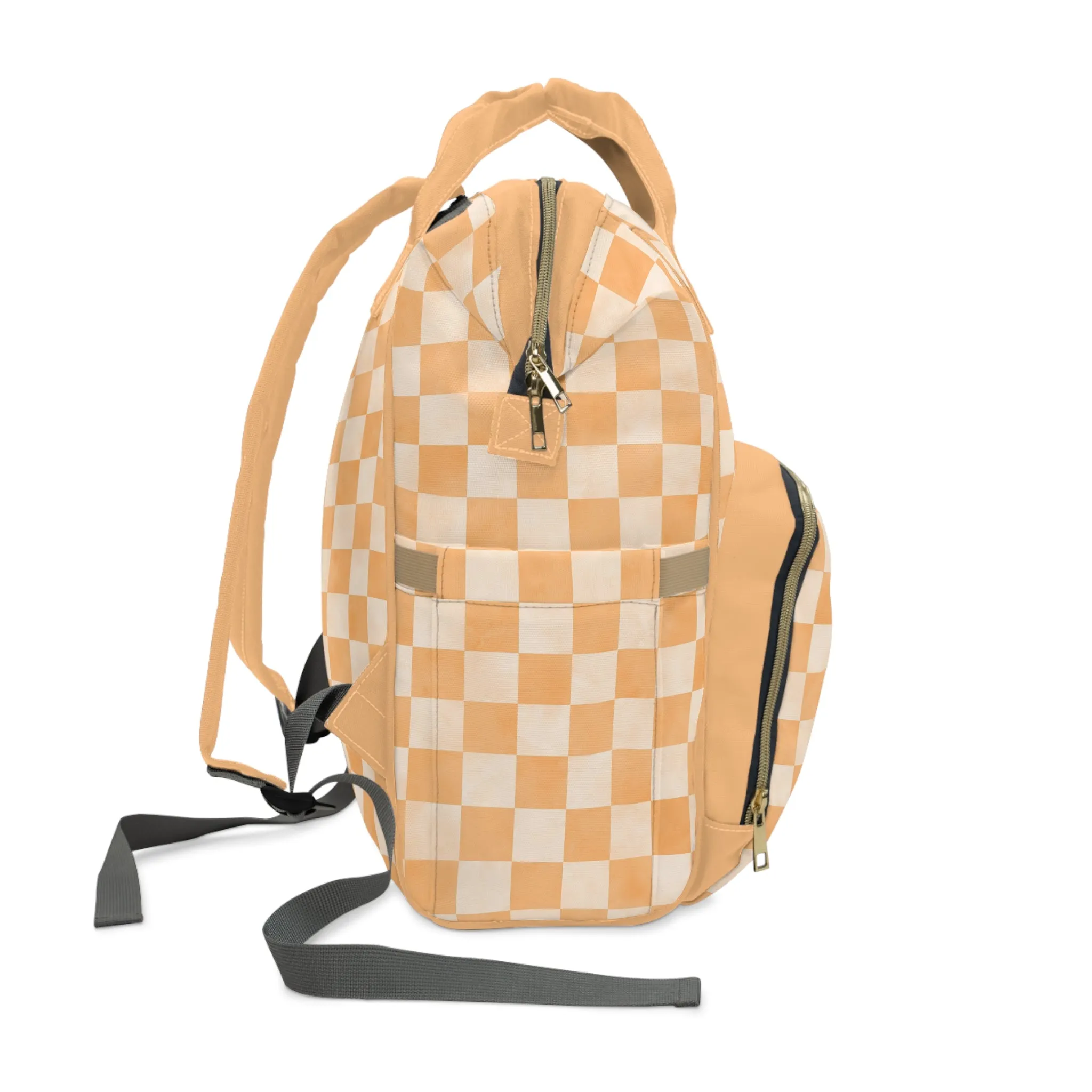 Pastel Checkers Diaper Backpack - Chic & Practical Baby Bag with Checkerboard Patterns, Perfect for Minimalist Parents