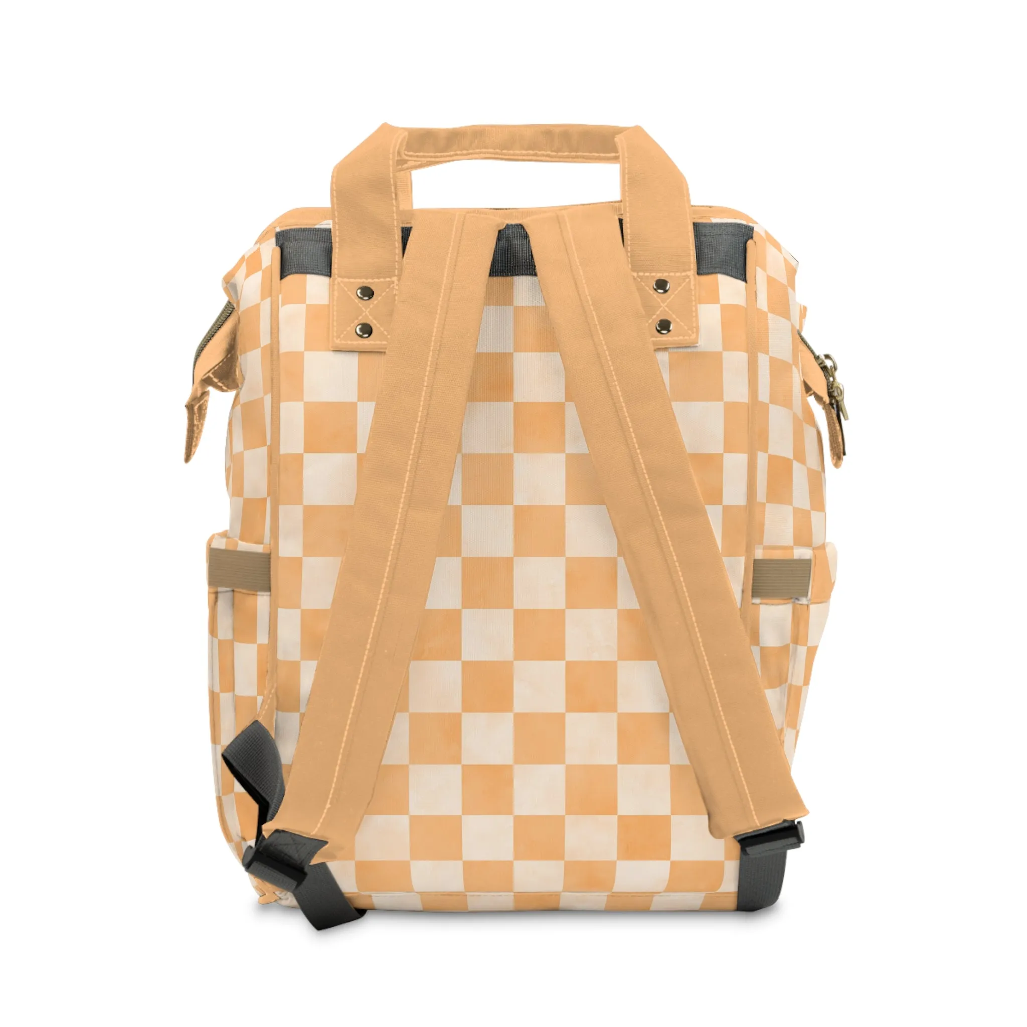 Pastel Checkers Diaper Backpack - Chic & Practical Baby Bag with Checkerboard Patterns, Perfect for Minimalist Parents