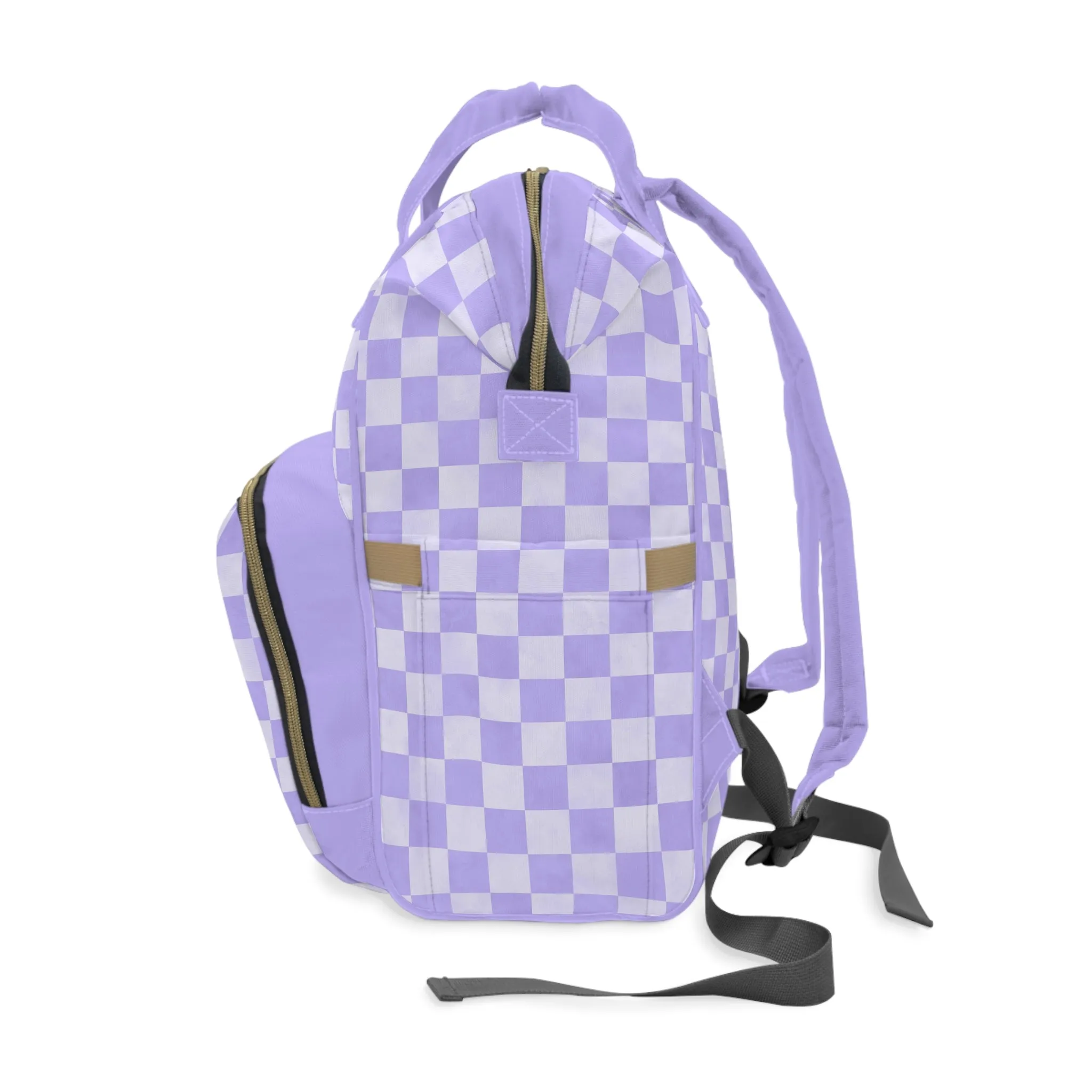 Pastel Checkers Diaper Backpack - Chic & Practical Baby Bag with Checkerboard Patterns, Perfect for Minimalist Parents
