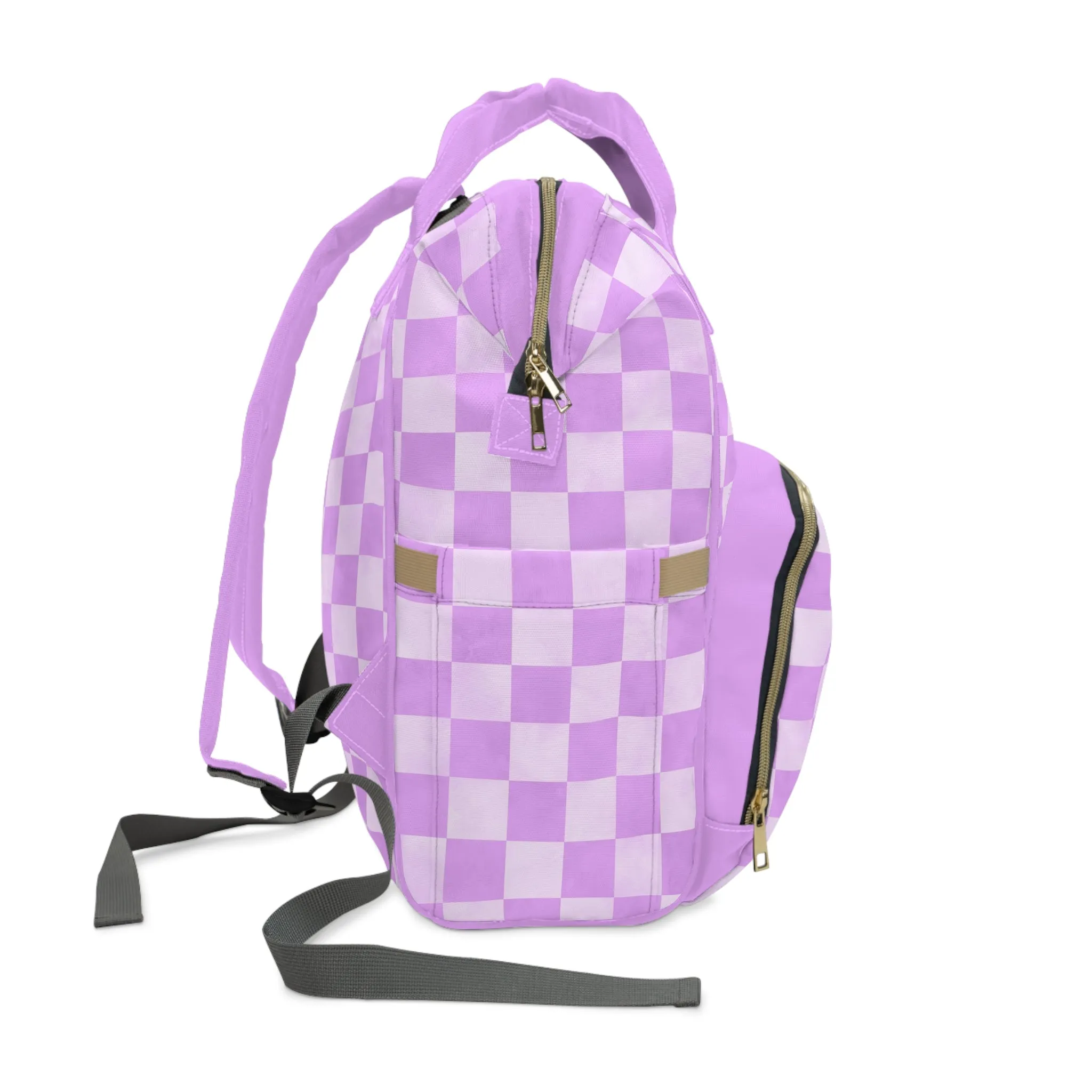 Pastel Checkers Diaper Backpack - Chic & Practical Baby Bag with Checkerboard Patterns, Perfect for Minimalist Parents