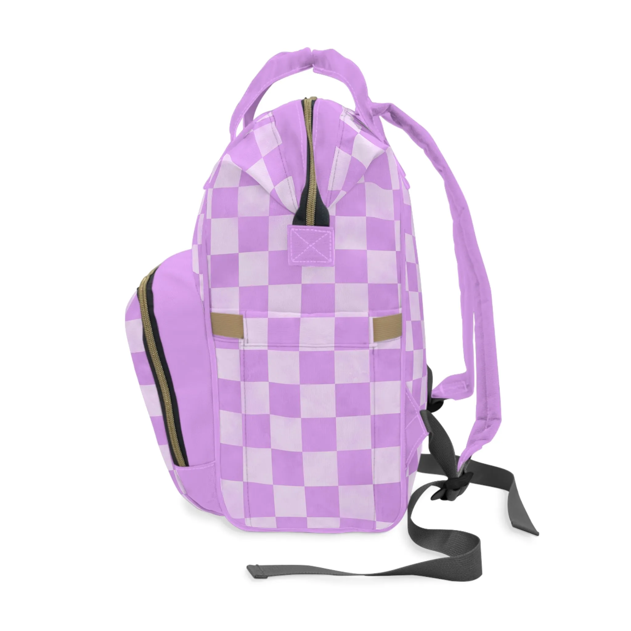 Pastel Checkers Diaper Backpack - Chic & Practical Baby Bag with Checkerboard Patterns, Perfect for Minimalist Parents