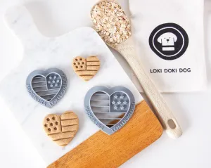 Patriotic Heart Dog Biscuit Cookie Cutter