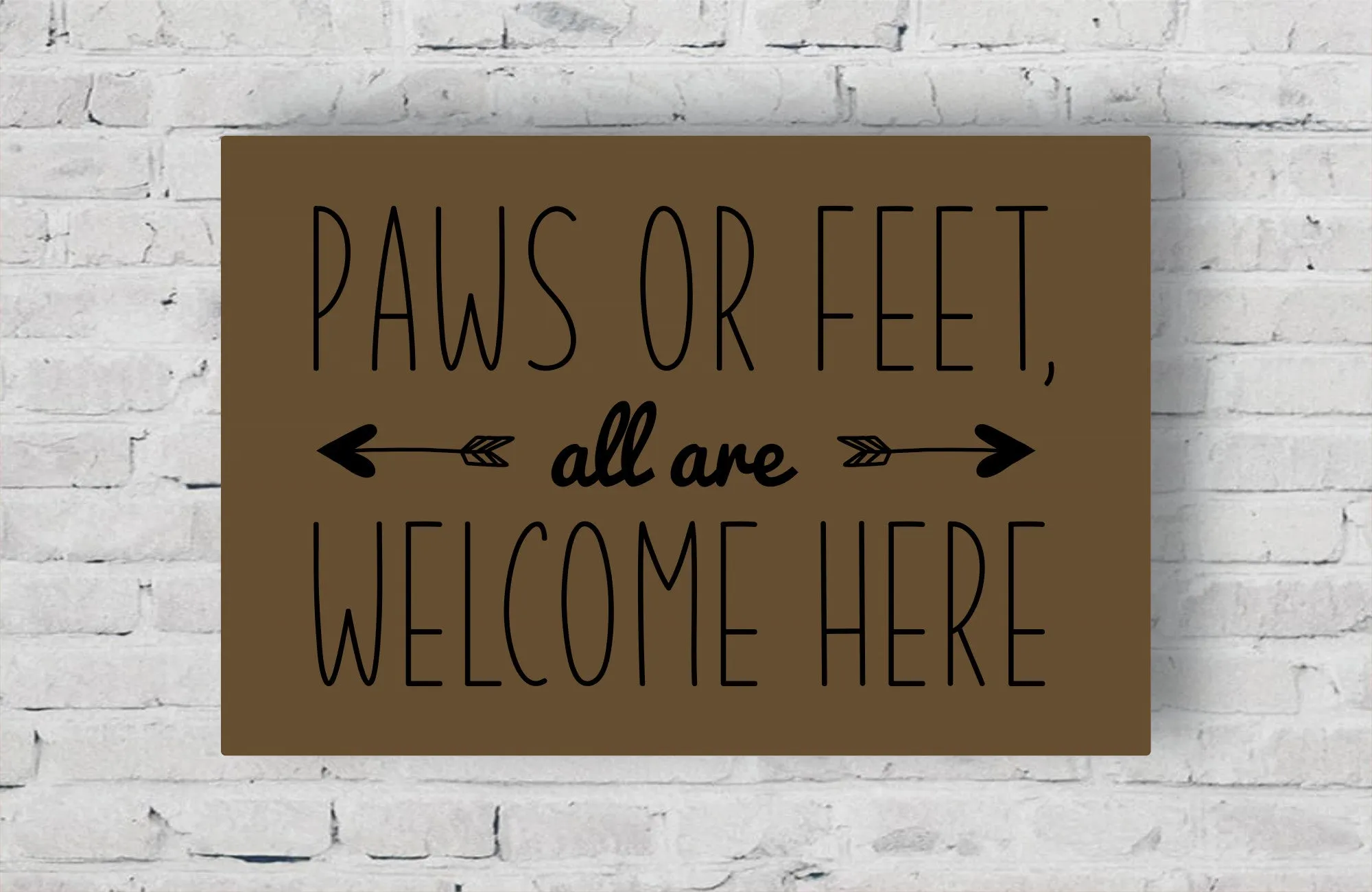 Paws Or Feet, All Are Welcome Here Canvas