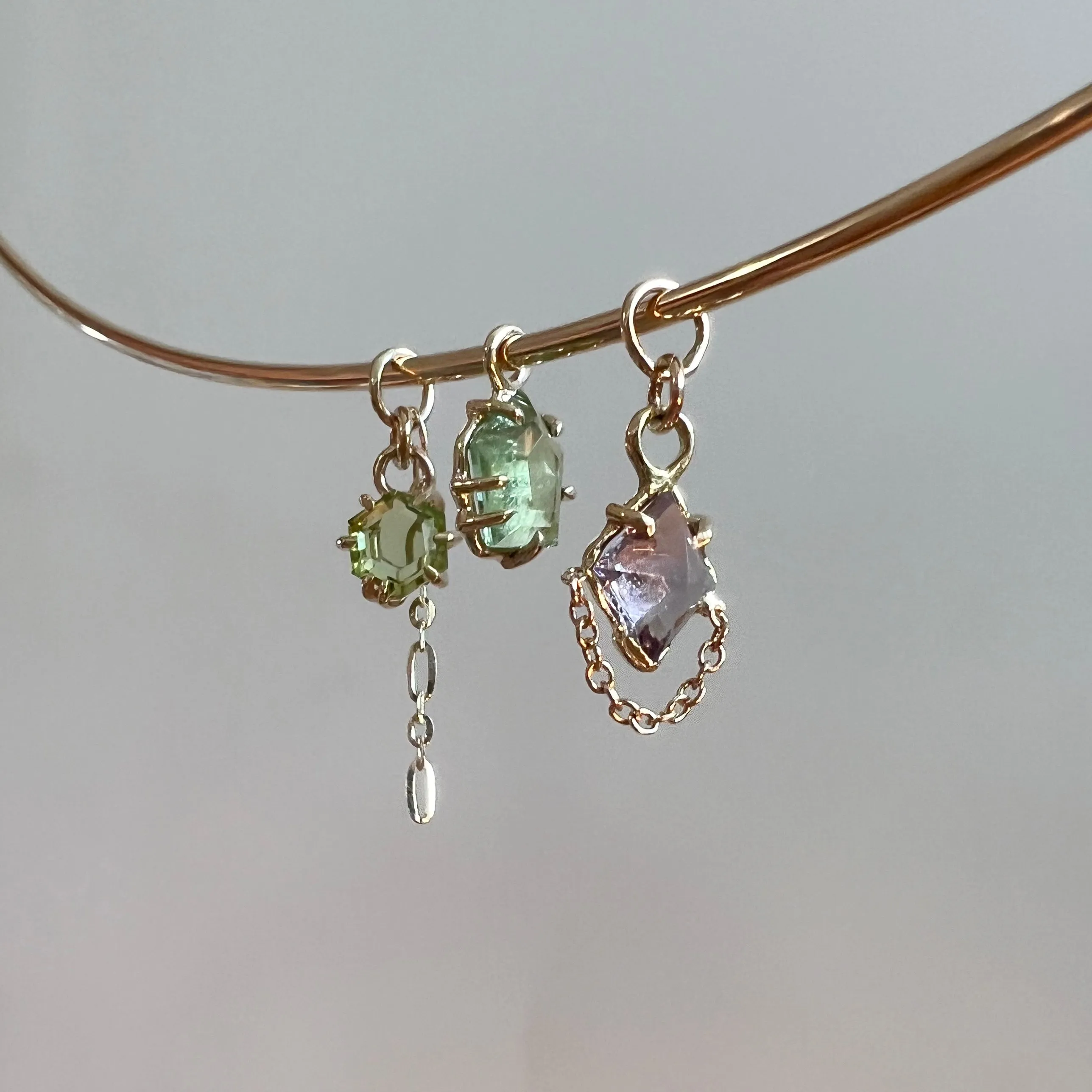 Peridot Ear Charm with Tassel